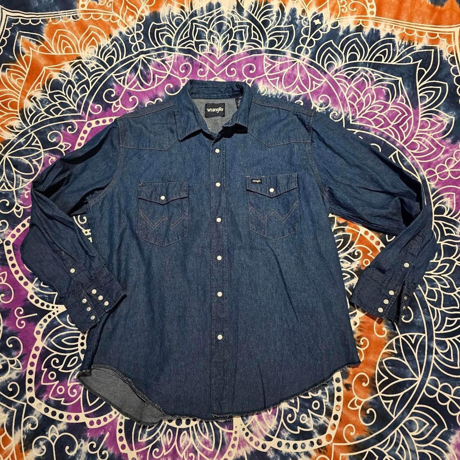 Wrangler Wrangler Denim Button Down Blue Shirt Size US L / EU 52-54 / 3 - 1 Thumbnail