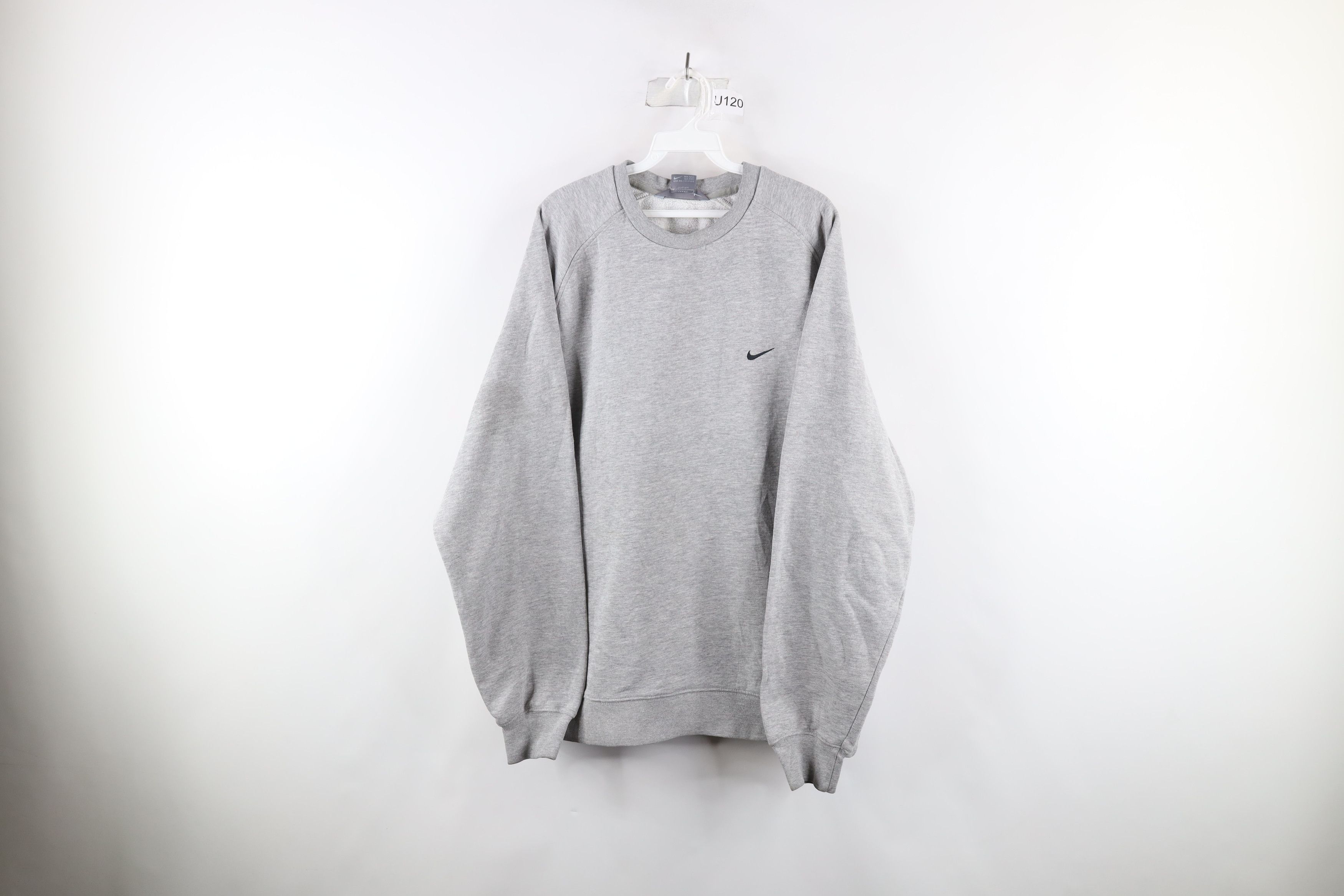 Vintage Nike Mini Swoosh Crewneck Sweatshirt Heather Gray