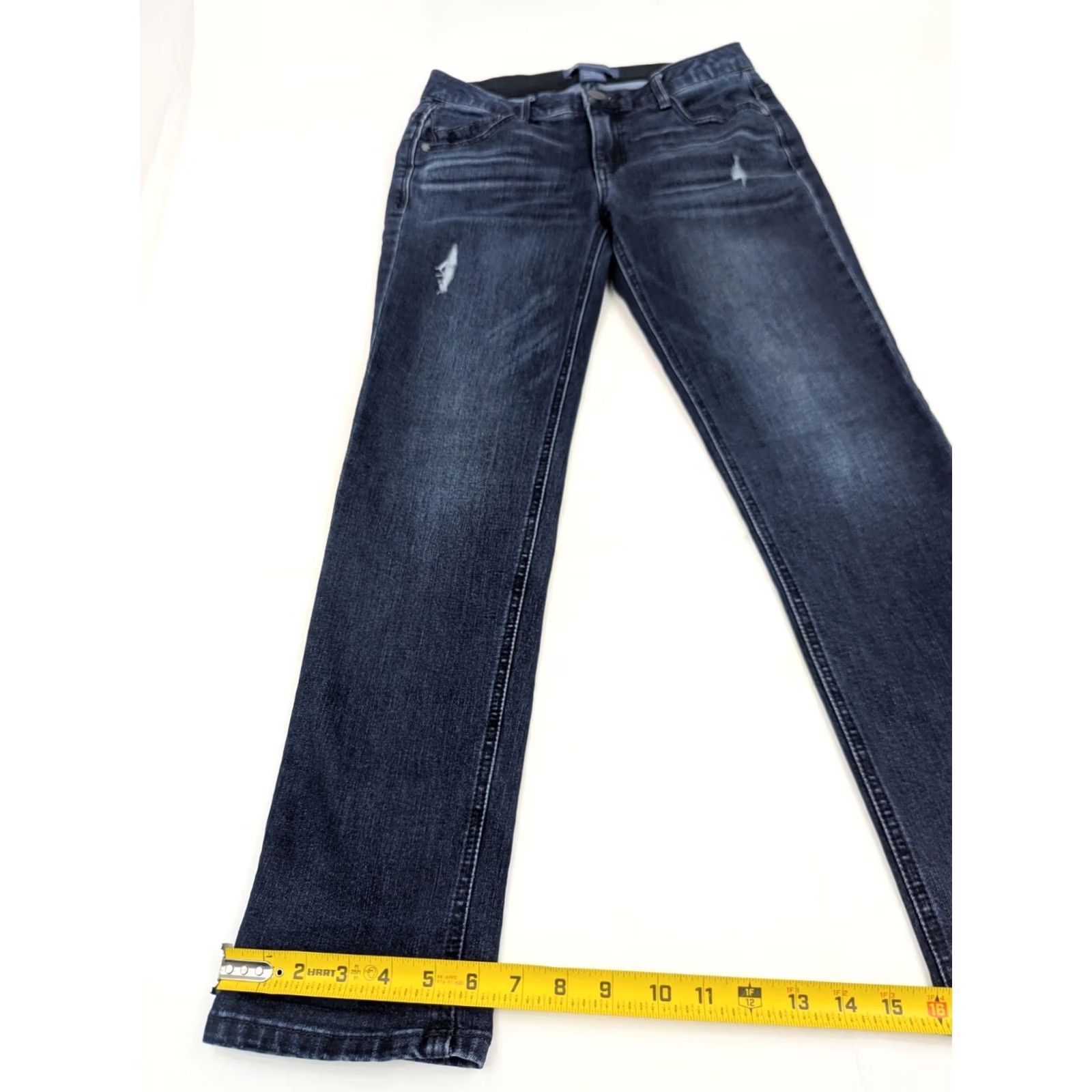Vintage Democracy Jeans Dark Wash Straight Leg 28x28 Women Stretch Regular 2 Blue Denim Size 26" / US 2 / IT 38 - 2 Thumbnail