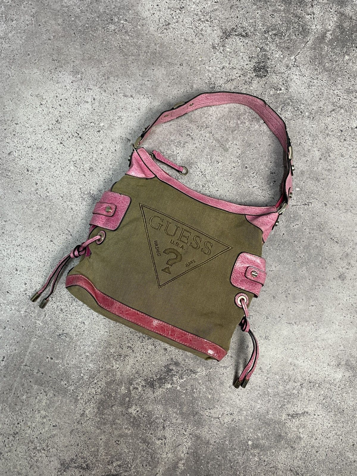 Guess Vintage 00s Guess Baguette Avantgarde Shoulder Bag Hobo Size ONE SIZE - 10 Thumbnail