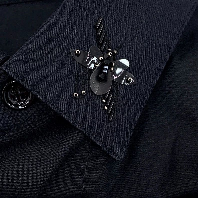 Dior Dior Black heavy industry bee sequin embroidered cotton la Size US XXS / EU 40 - 5 Thumbnail