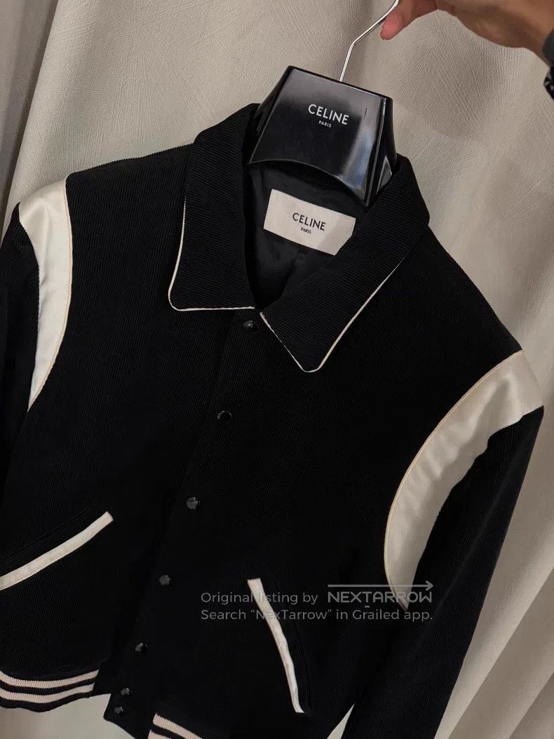 Celine CELINE Black and White Colorblocked Corduroy Baseball Jack Size US M / EU 48-50 / 2 - 7 Thumbnail