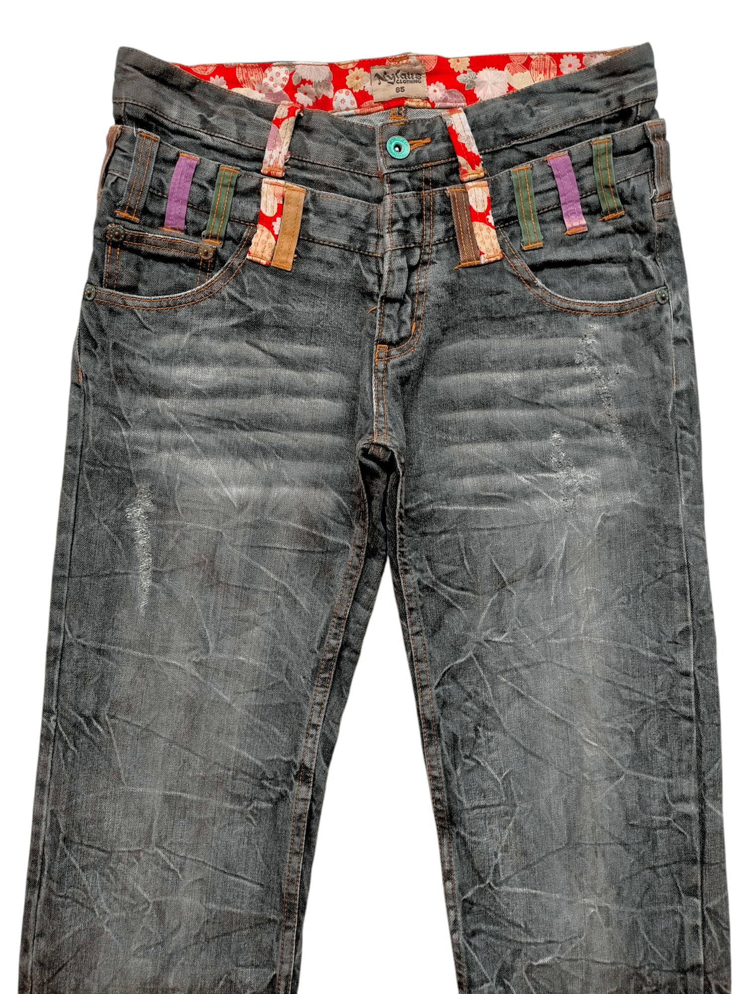 If Six Was Nine × Japanese Brand Nylaus Clothing Double Waist Black Jeans Size US 32 / EU 48 - 3 Thumbnail