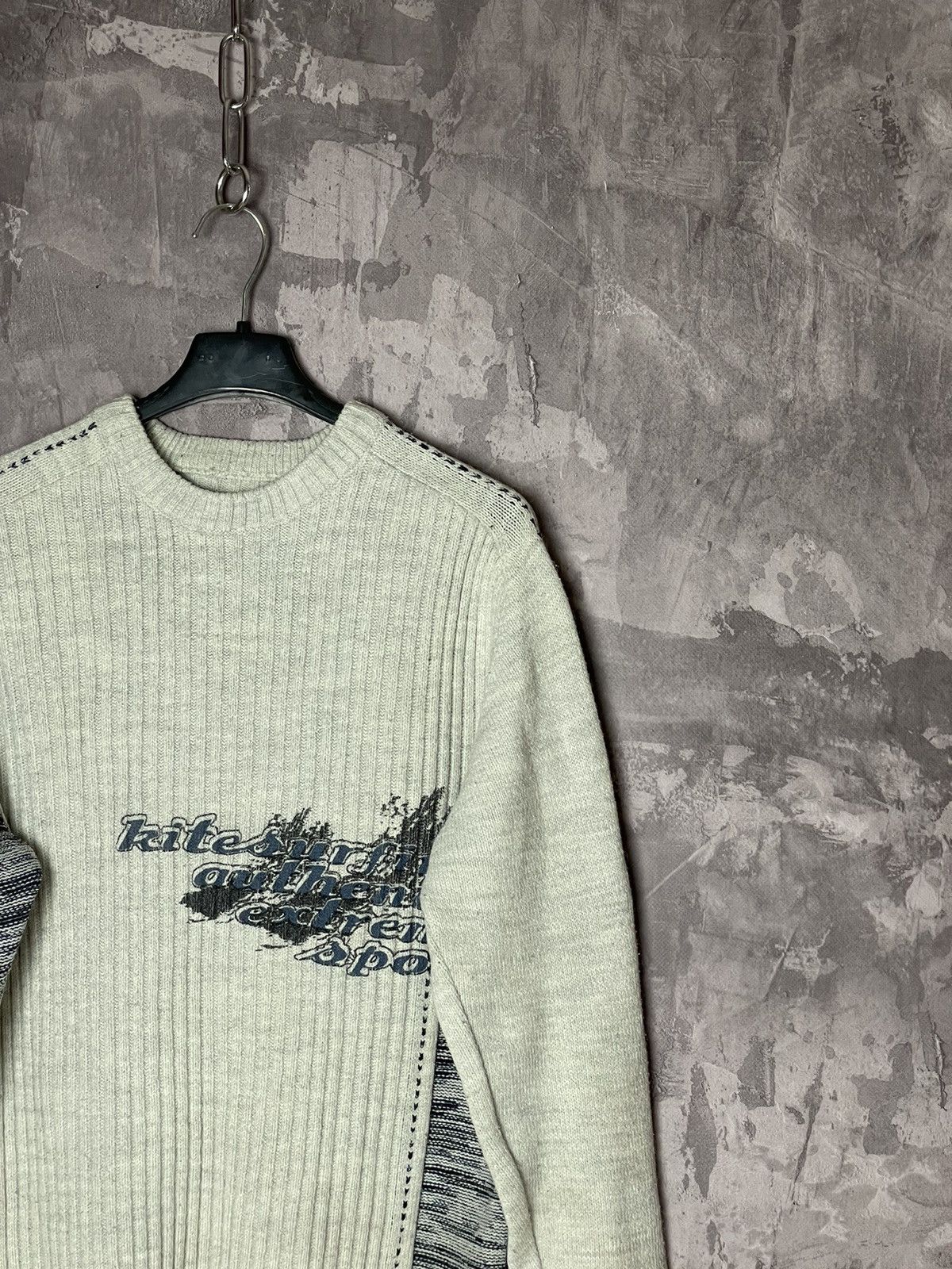 Tribal Streetwear × Vintage Y2K VTG 2000s Japanese 3D Striped Knit Sweater Size US M / EU 48-50 / 2 - 3 Thumbnail