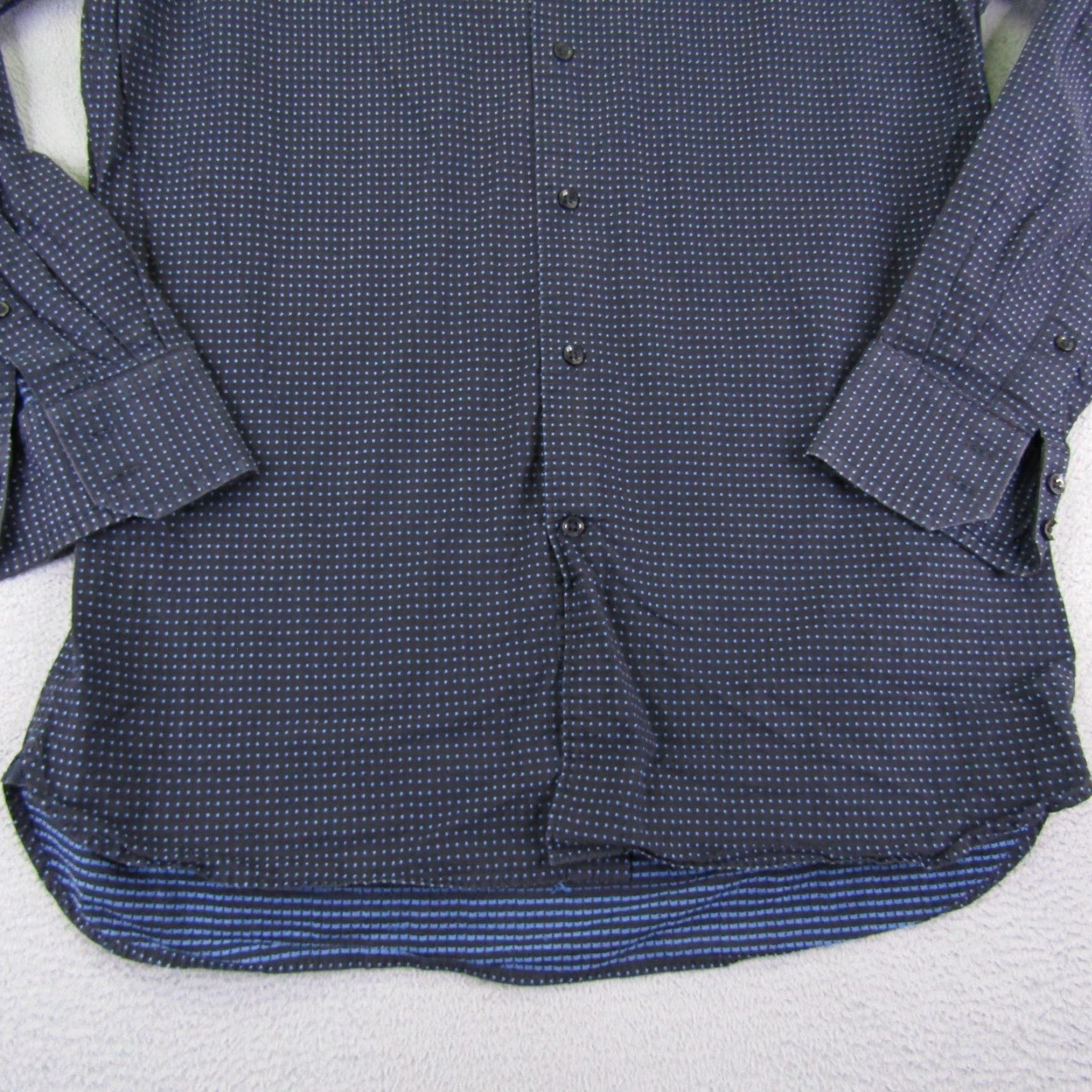 Reiss Reiss Shirt Mens M Blue Polka Dot Button-Up Long Sleeve Cotton Formal Size US M / EU 48-50 / 2 - 3 Thumbnail