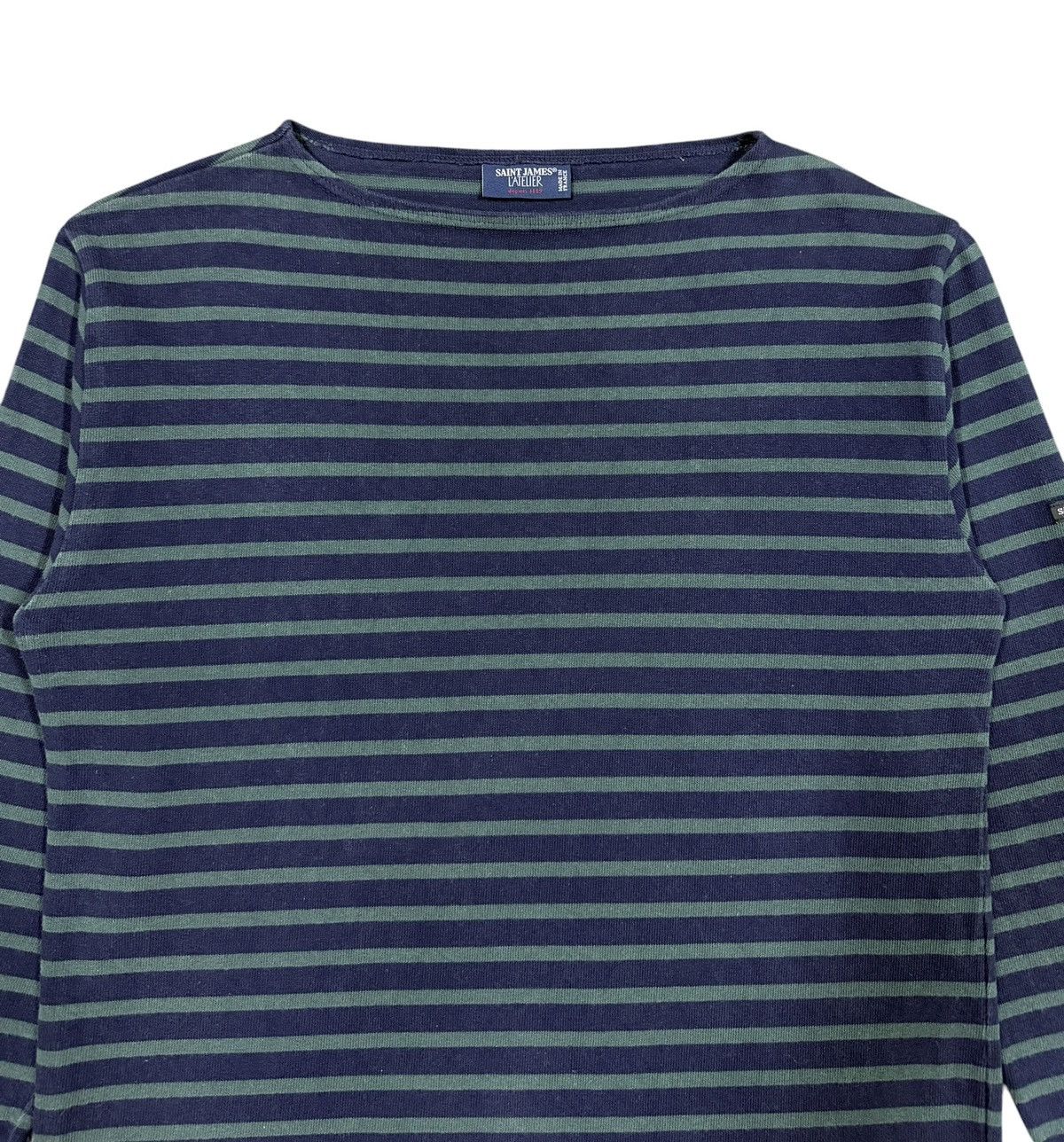 Saint James Vtg🔥Saint James Boat neck Heavy Cotton L/s Striped Tee Size US M / EU 48-50 / 2 - 3 Thumbnail