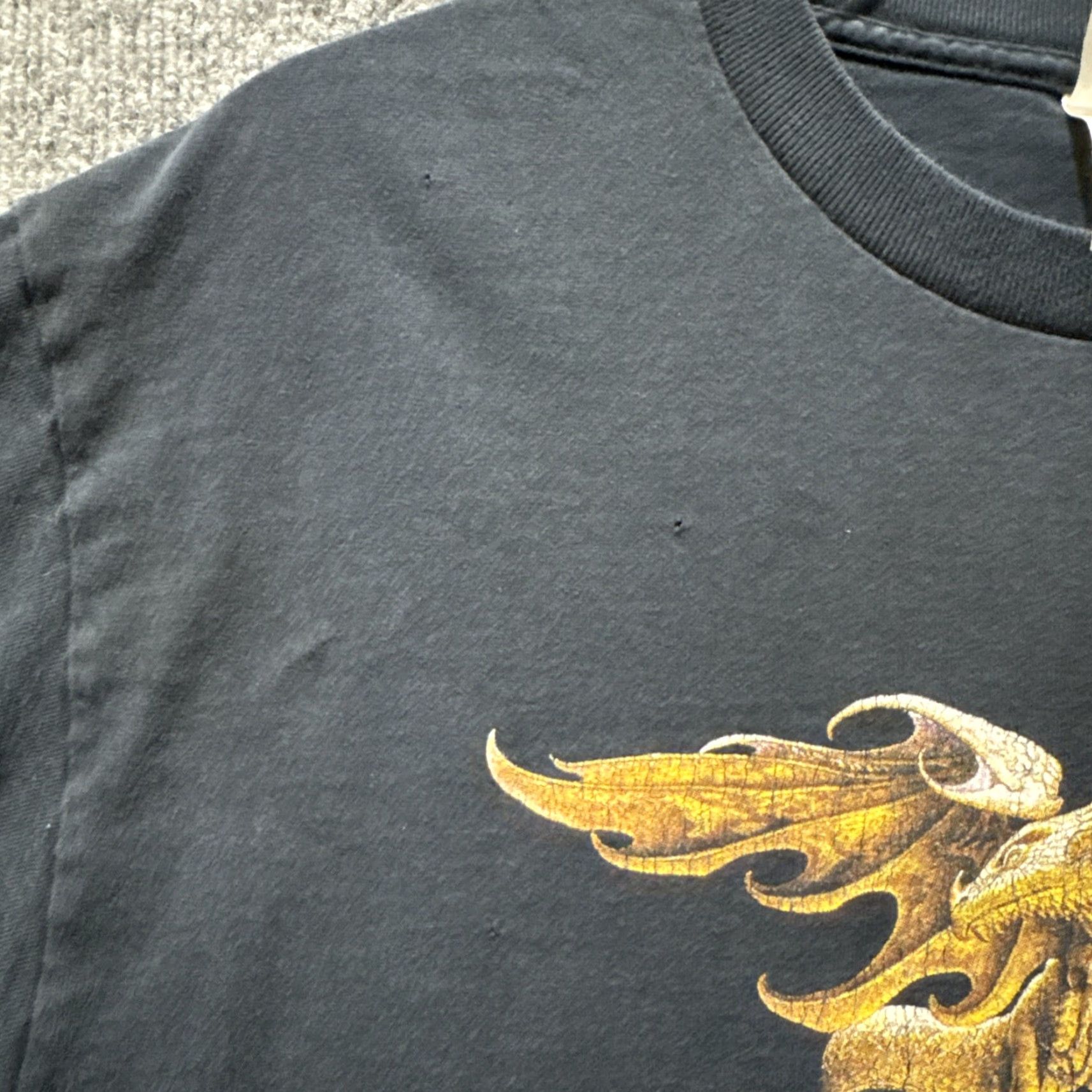 Fruit Of The Loom VINTAGE 00’s Steven Hickman Dragon The Fantasy Of Art RARE Black T-Shirt Men’s L Mens Size US L / EU 52-54 / 3 - 6 Thumbnail