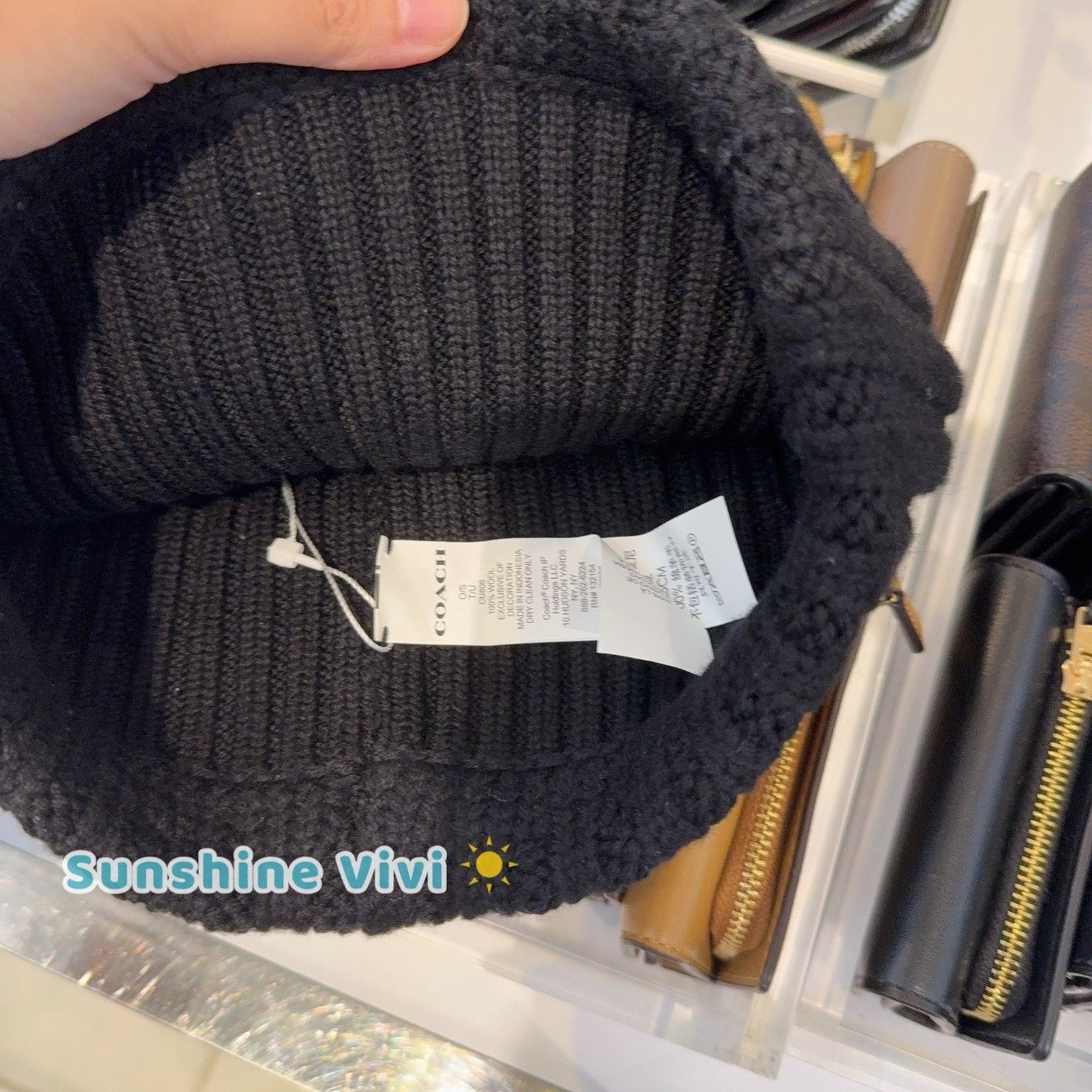 Coach NWT Coach 1941 Embroidered Knit Beanie Wool CU806 Black Size ONE SIZE - 2 Thumbnail