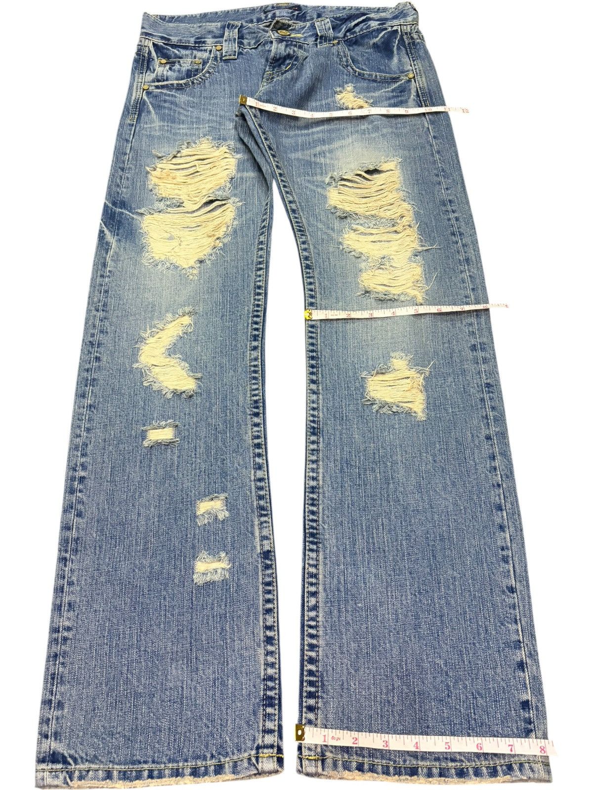 Edwin Vintage Japanese Brand Rusty Wash Distress Loose Jeans Size 32" / US 10 / IT 46 - 8 Thumbnail