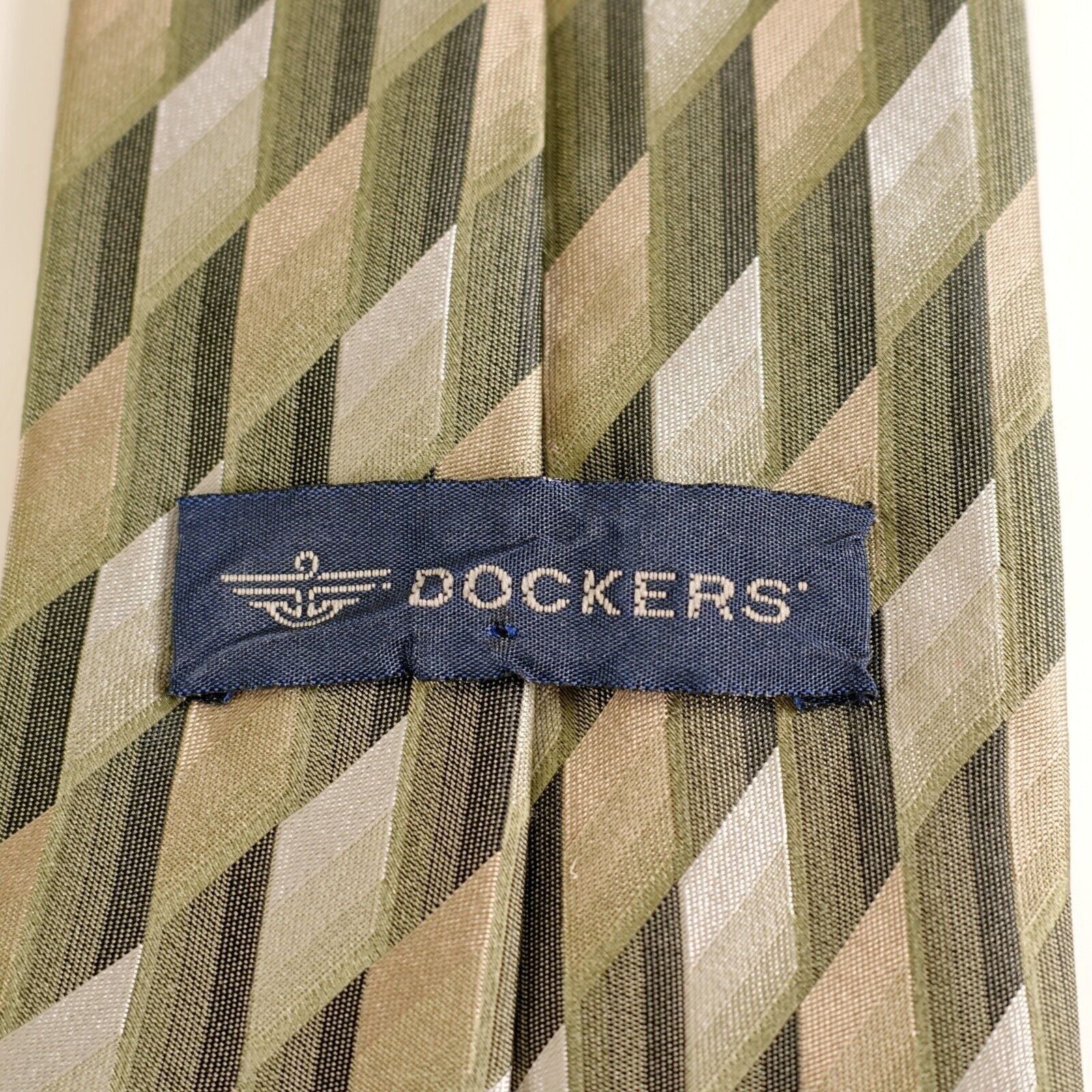Dockers Dockers Du Pont Teflon Green Tan Geometric Woven Wide Silk T Size ONE SIZE - 3 Thumbnail