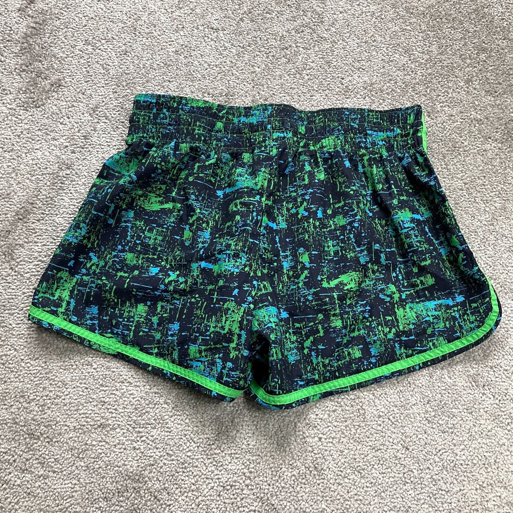 Champion Champion Active Shorts Womens L Green Blue Elastic Waist Pockets 30x3 Shorx? Size 36" / US 14 / IT 50 - 2 Thumbnail