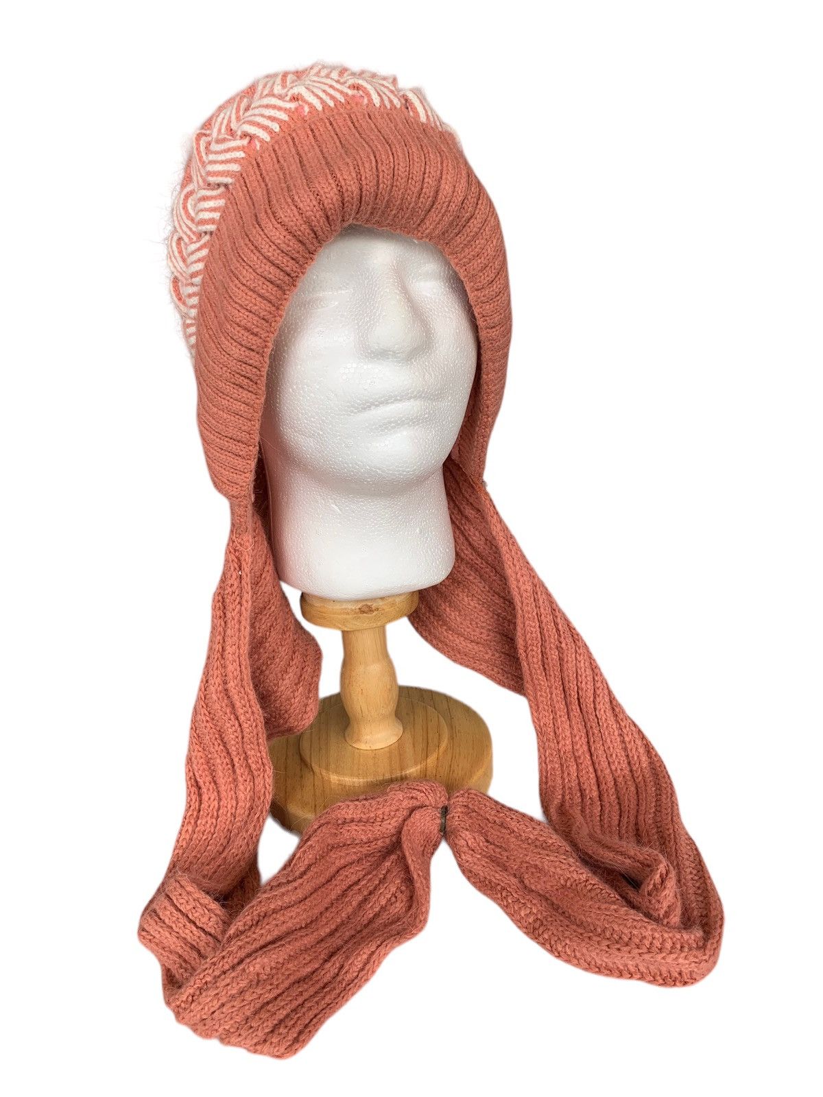 Japanese Brand Hand Crochet Knitted Chunky Alpaca Beanie Hats Size ONE SIZE - 3 Thumbnail