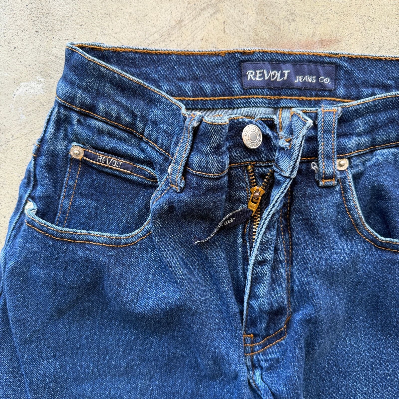 Other Vintage y2k Jean Dark Wash High Rise Flare Leg wide Jeans Size 24" / US 00 / IT 34 - 3 Thumbnail