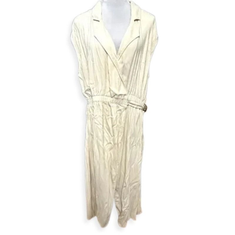 Other Halogen Midi Wrap Dress Notch Lapel Sleeveless Cream 1X NWT Size XL / US 12-14 / IT 48-50 - 2 Thumbnail