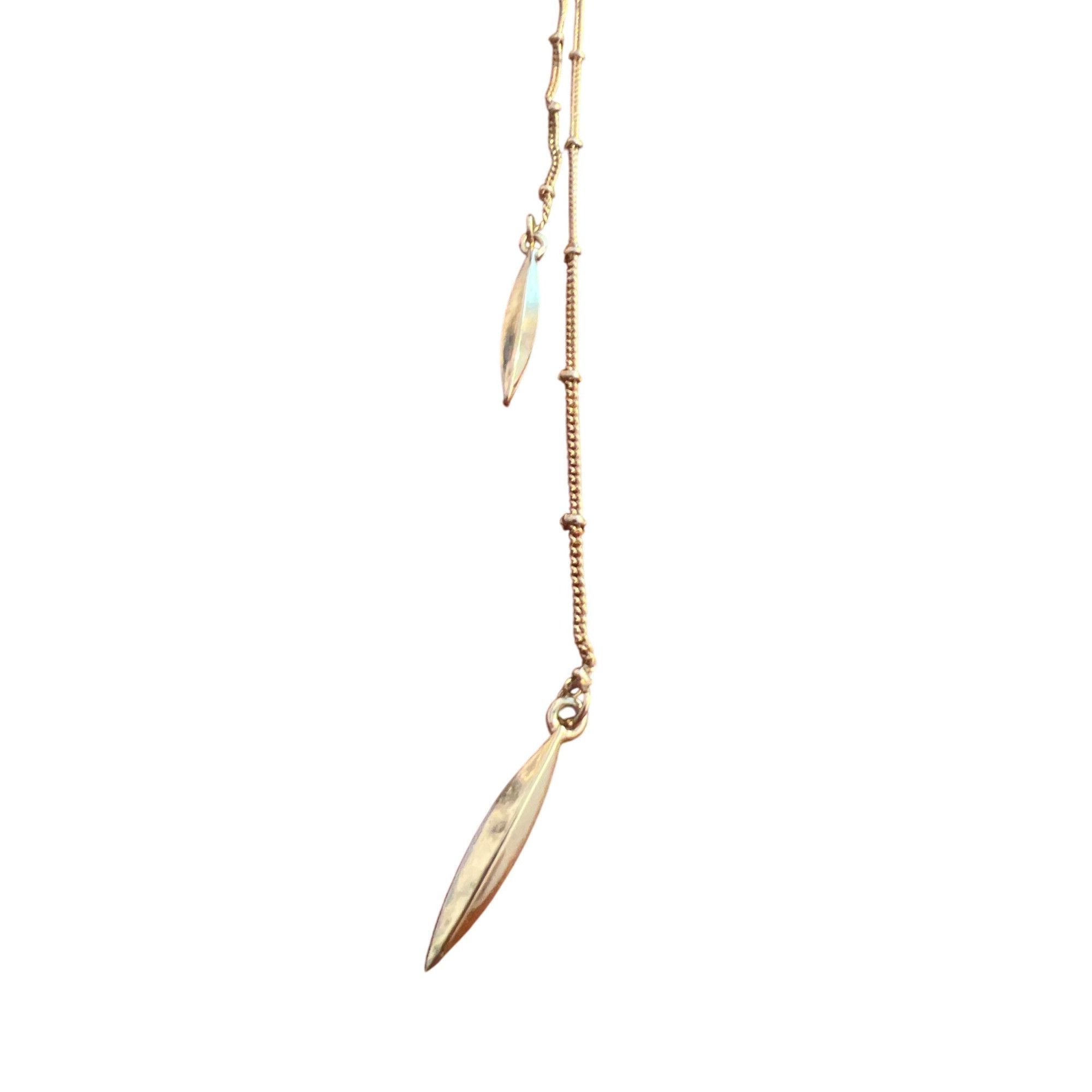 Other Gold Tone Layered Tassel Chain Y Necklace Multi Strand Fring Size ONE SIZE - 2 Thumbnail