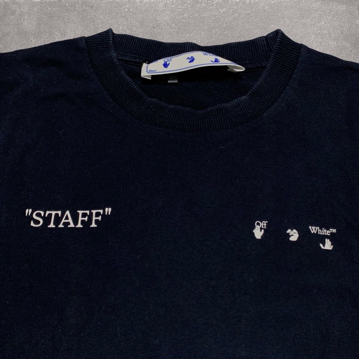 Off-White Off White Medium Staff Graphic Blue Tee Virgil Abloh Size US M / EU 48-50 / 2 - 3 Thumbnail