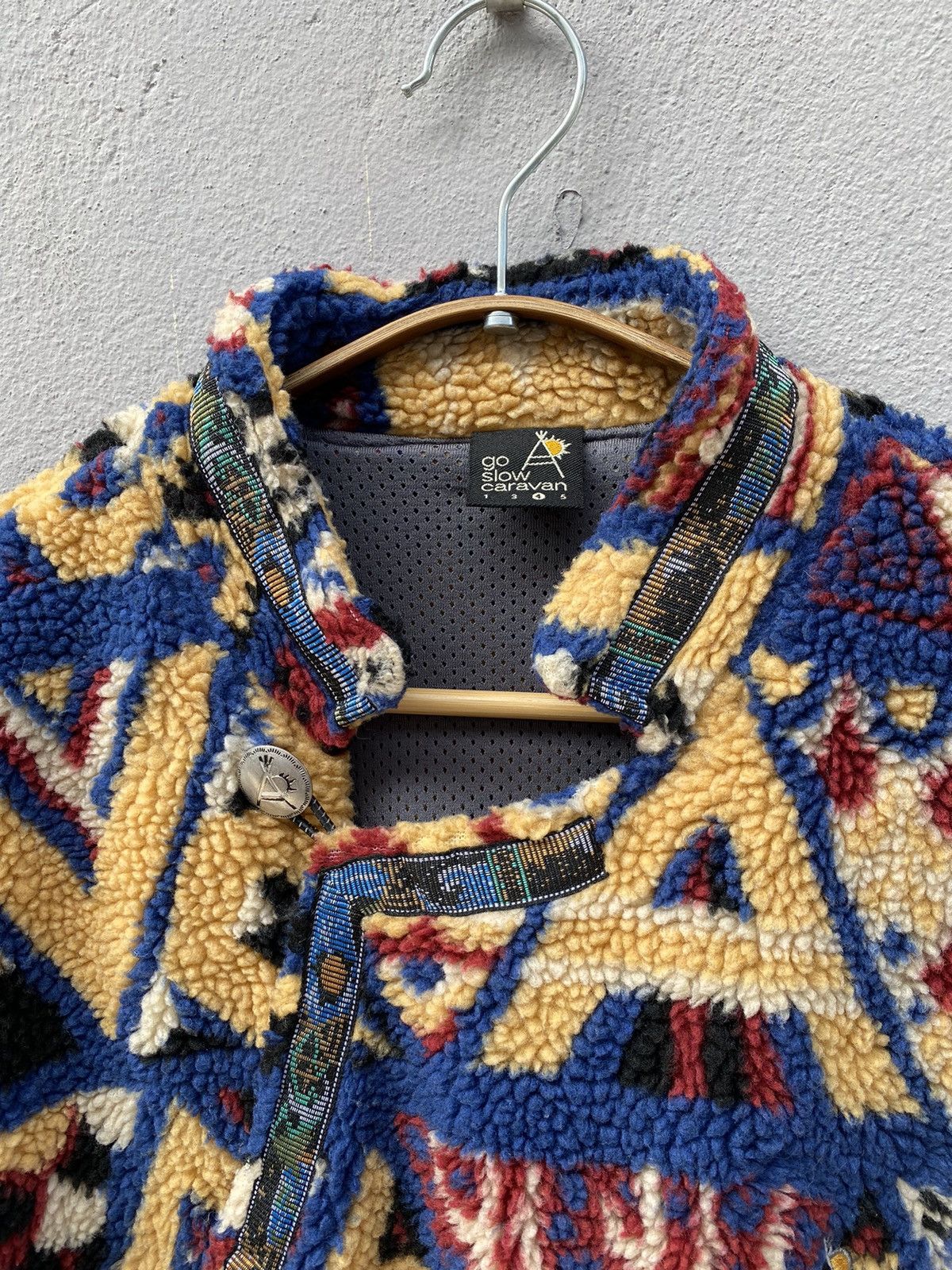 Beauty Beast × go slow caravan 💥RARE💥 Vintage GO SLOW CARAVAN Printed Deep Pile Fleece Size US L / EU 52-54 / 3 - 2 Thumbnail