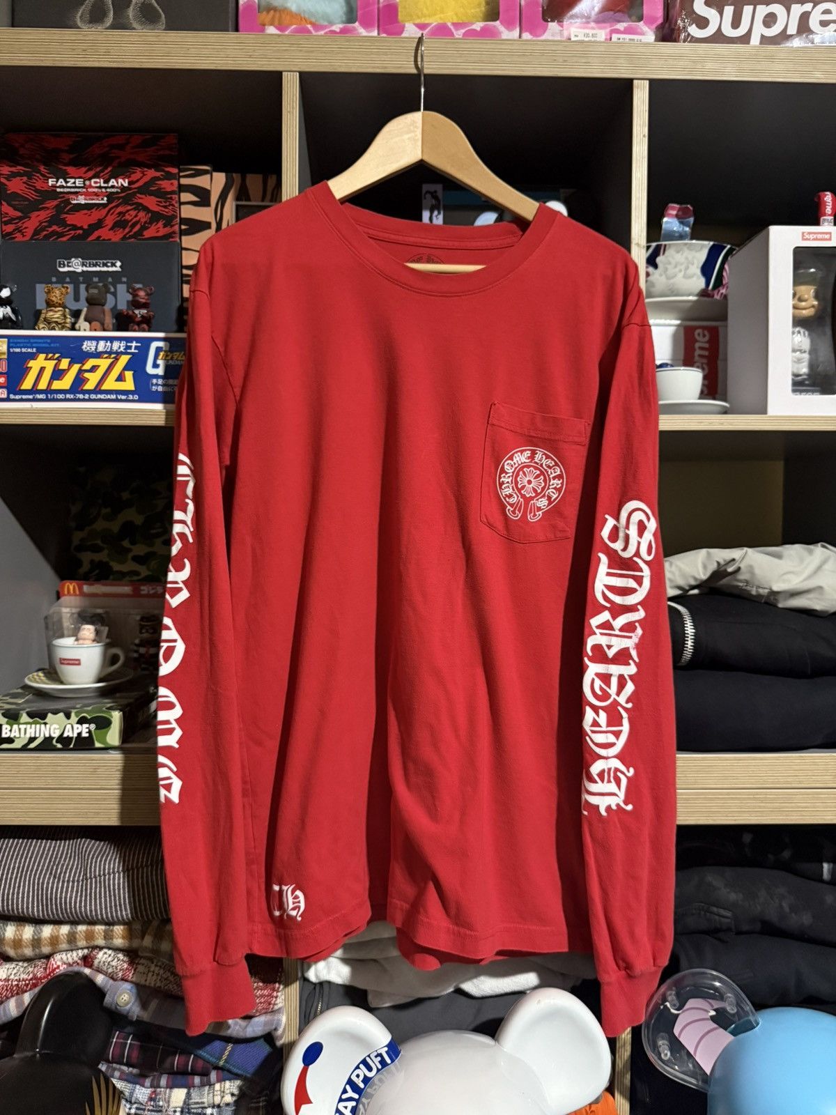 Chrome Hearts Chrome Hearts Red Scroll Logo Longsleeve T-Shirt Size US XL / EU 56 / 4 - 2 Thumbnail
