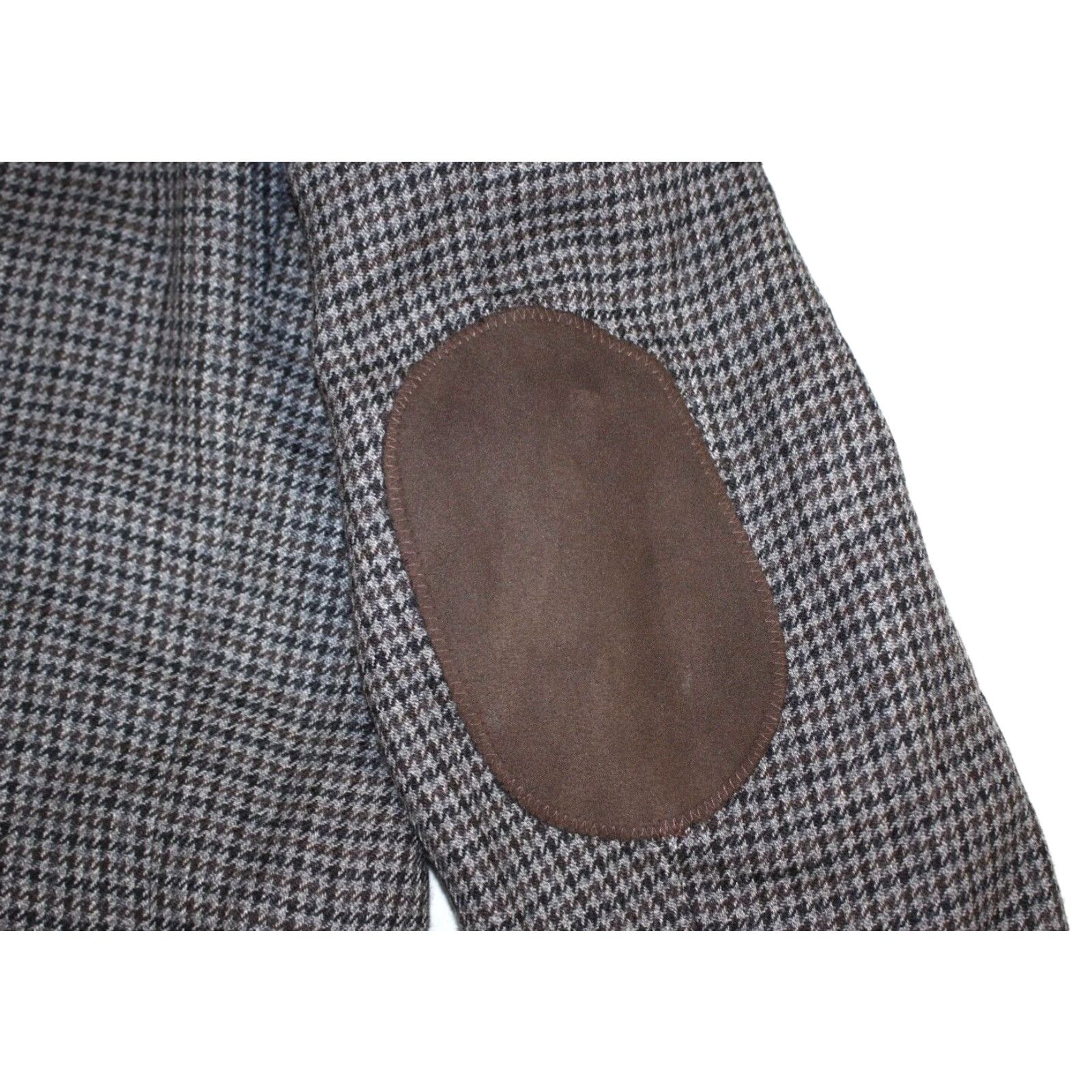 Tommy Hilfiger Tommy Hilfiger Blazer Men’s 44 Wool Houndstooth Elbow Patches Gray Jacket Size 44R - 2 Thumbnail