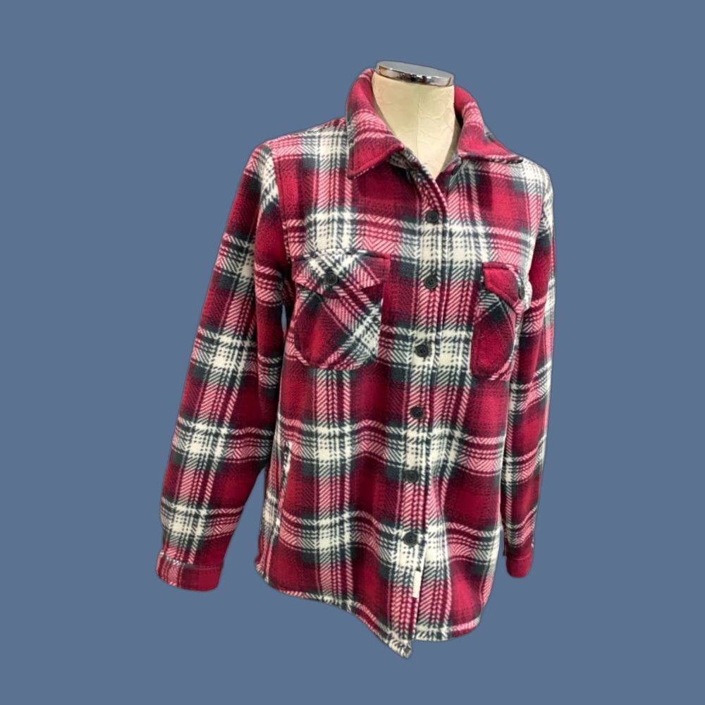 Vintage VINTAGE Soho Threads Womens Shacket Size M Sherpa Lined Fleece Red Plaid Jacket Size M / US 6-8 / IT 42-44 - 1 Thumbnail