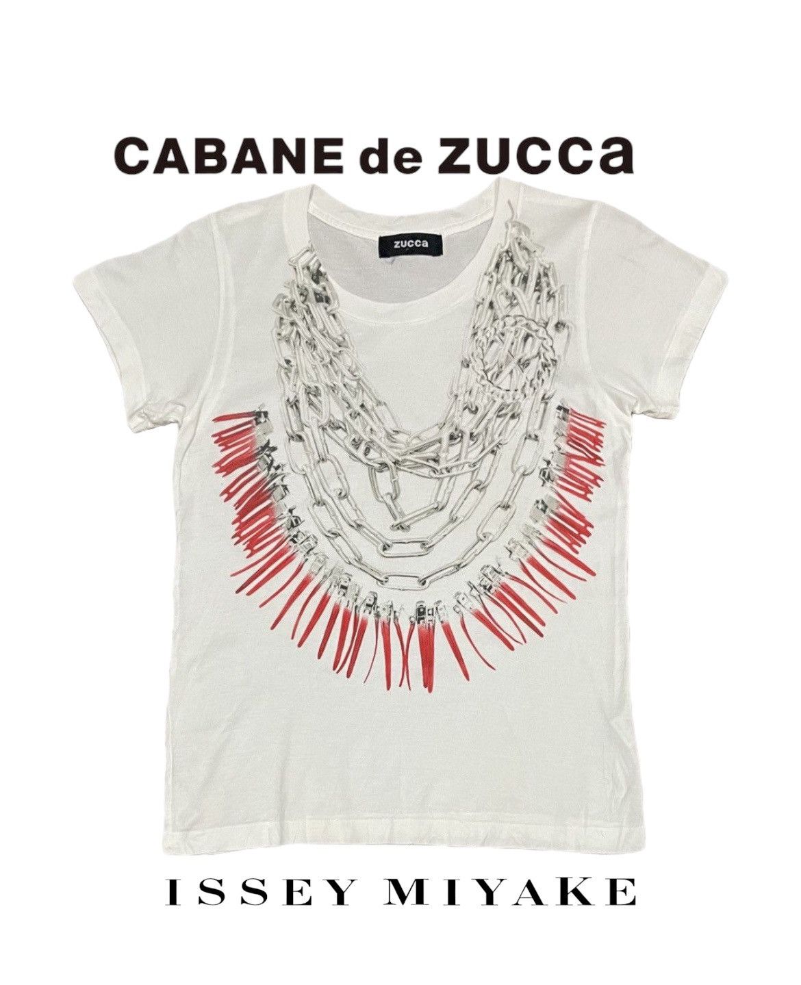 CABANE de ZUCCa Vintage 90s Issey Miyake Iconic Zucca Clinch Chain Tee Size S / US 4 / IT 40 - 1 Thumbnail