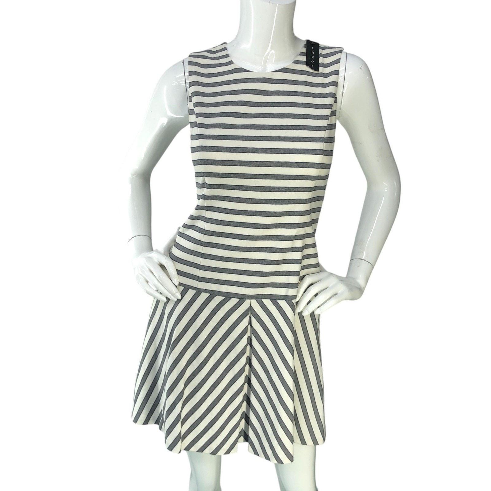 Theory Theory Dress 0 Stripe Sleeveless Alaqua Eastview Skater NEW Size XS / US 0-2 / IT 36-38 - 11 Thumbnail