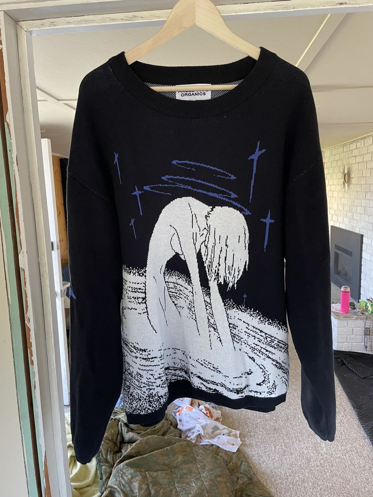 image of Movie Angel Type Evangelion Rei Sweater in Black, Men's (Size XL)