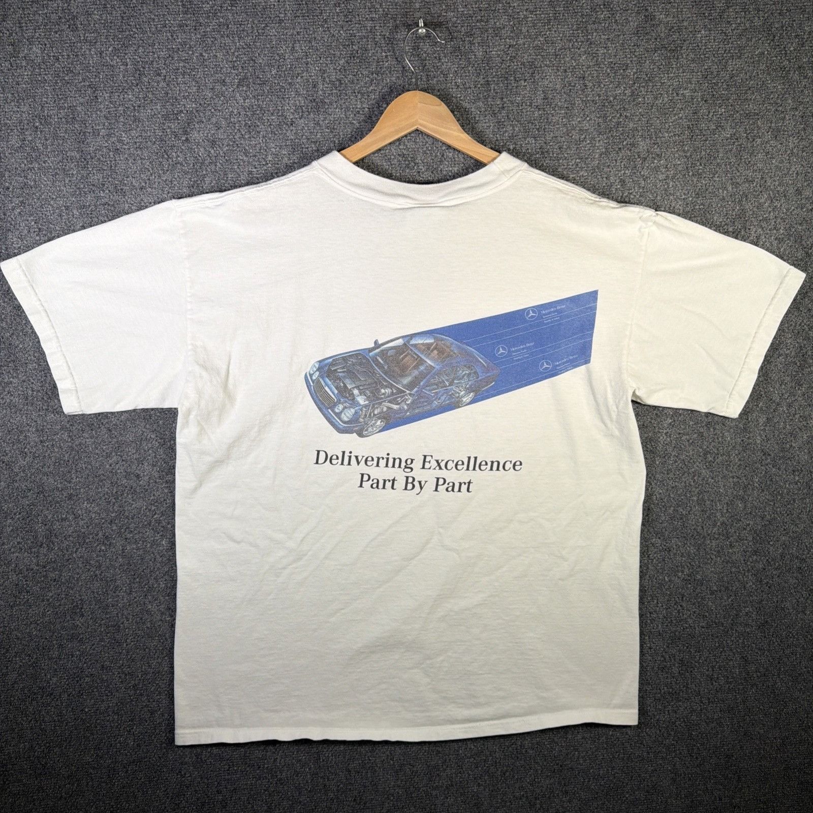 Mercedes-Benz Vintage Mercedes Benz Shirt Mens XL White 90s Promo Car Size US XL / EU 56 / 4 - 1 Thumbnail