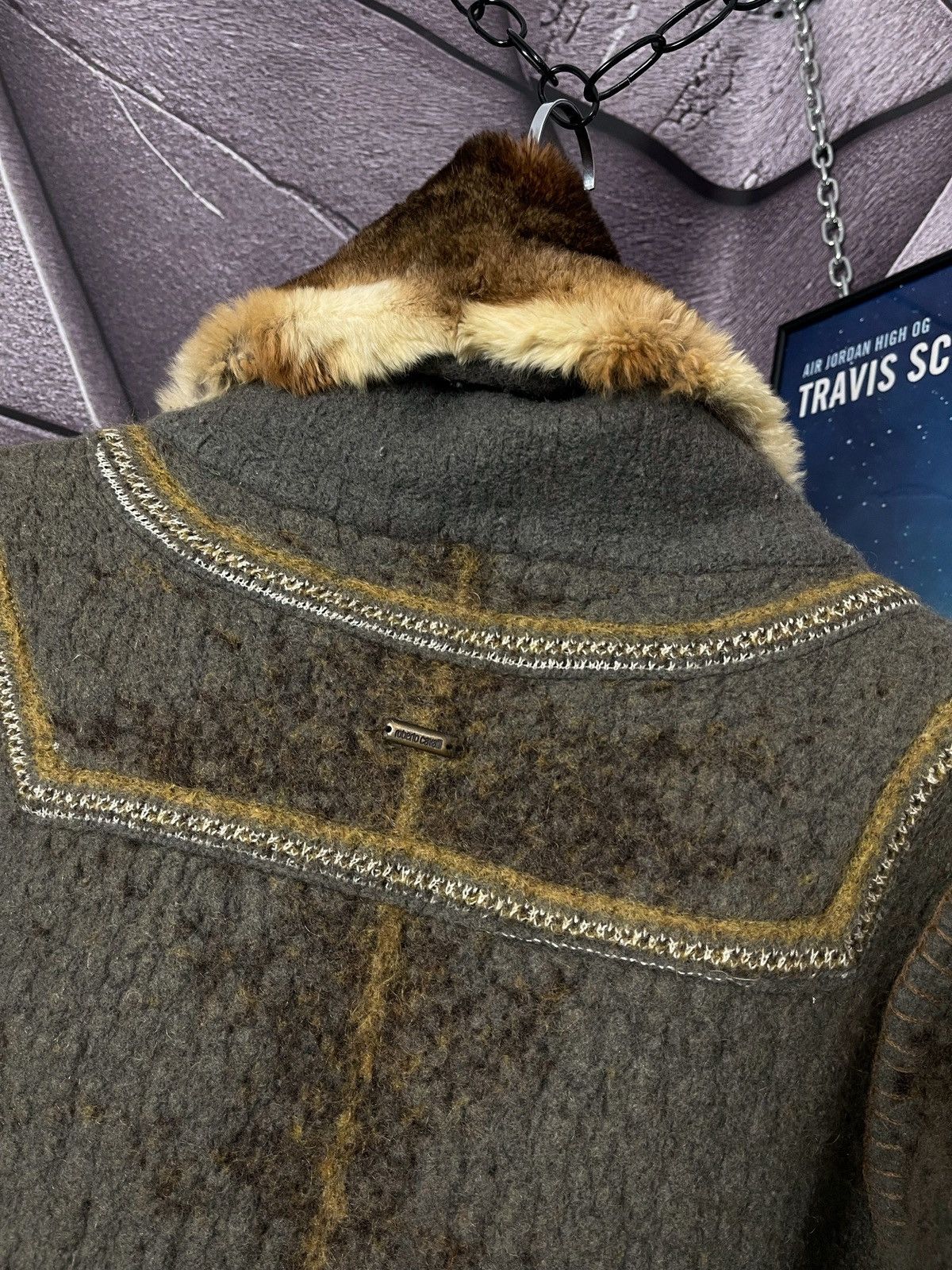 Roberto Cavalli × Vintage VINTAGE WOOL COAT with fur collar Roberto Cavalli Size M Size US M / EU 48-50 / 2 - 12 Thumbnail