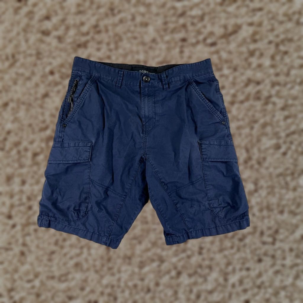 PD&C PD&C Shorts Men's 34 Blue Cargo 100% Cotton Twill Hiking Camping Easy Care Pockets Cargo Shorts - Regular Fit, Readable Details Size US 34 / EU 50 - 1 Thumbnail