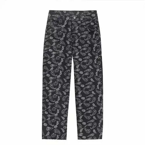 Japanese Brand Print Cashew Flower Straight Jeans Size US 32 / EU 48 - 1 Thumbnail