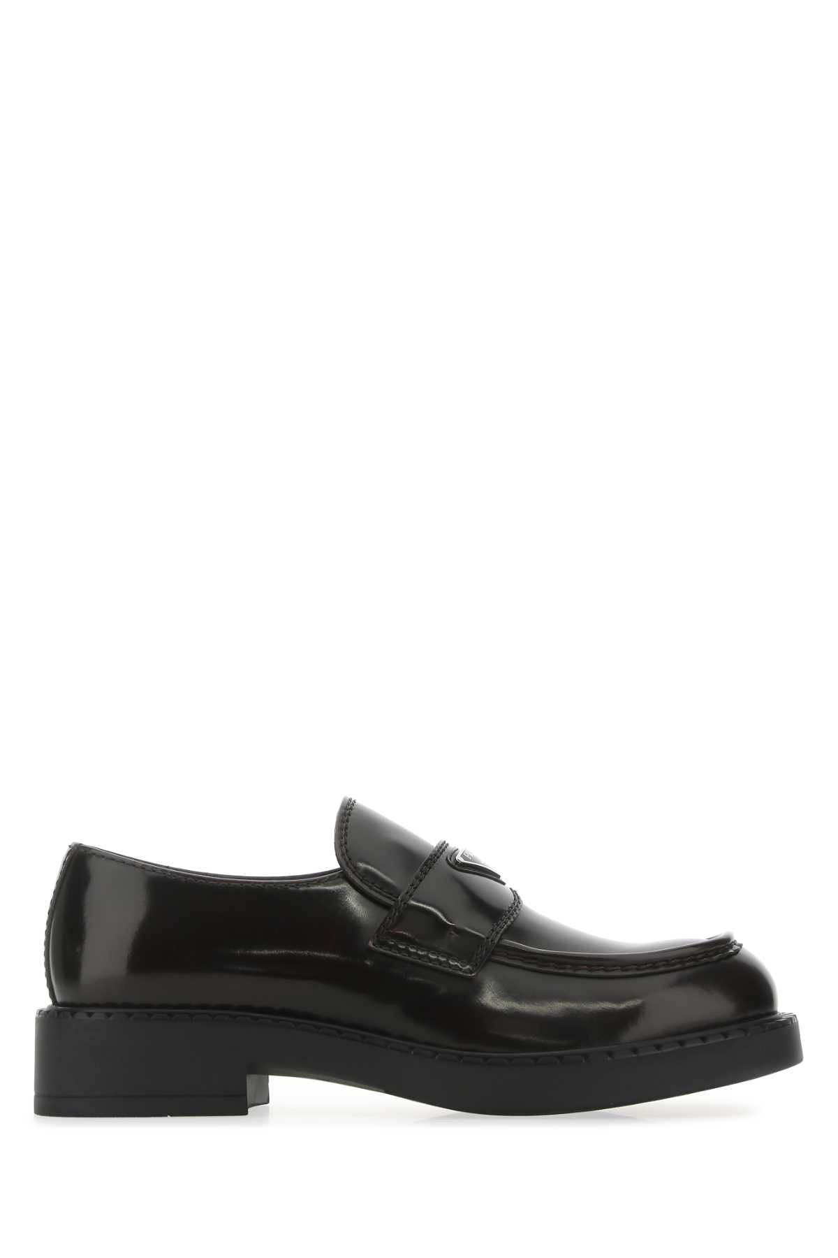image of Prada Dark Brown Leather Loafers, Men's (Size 11)