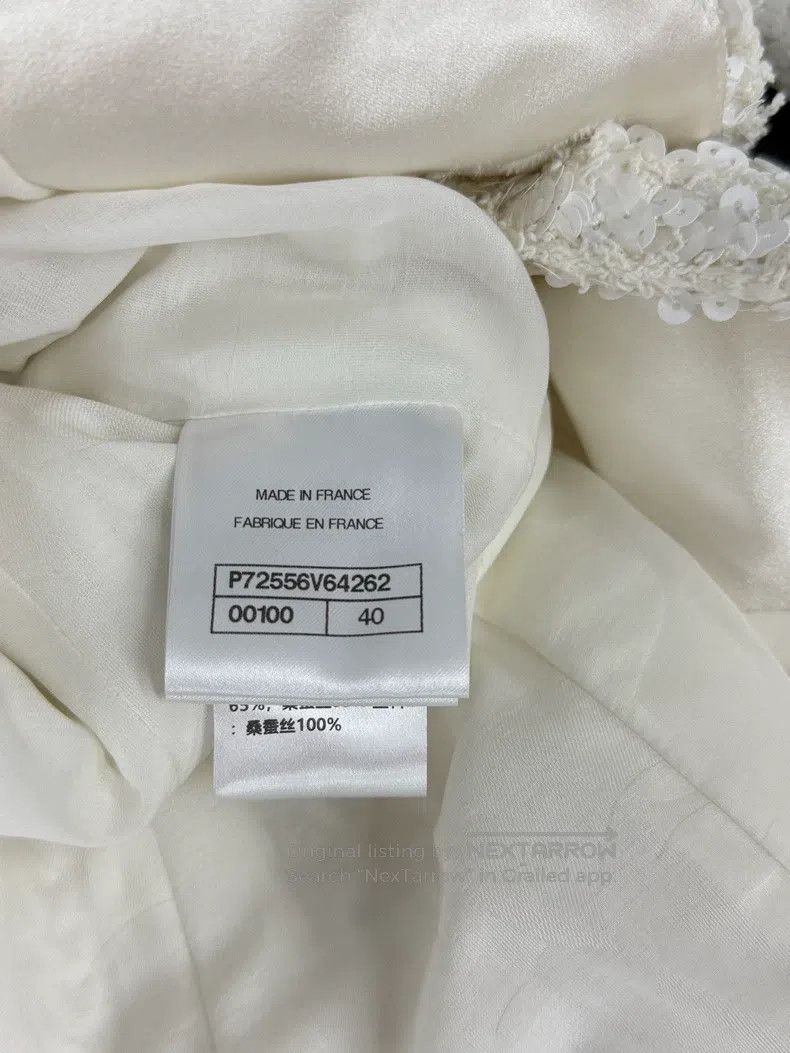 Chanel Chanel 22S white sequin beaded heavy industry jacket Size S / US 4 / IT 40 - 5 Thumbnail