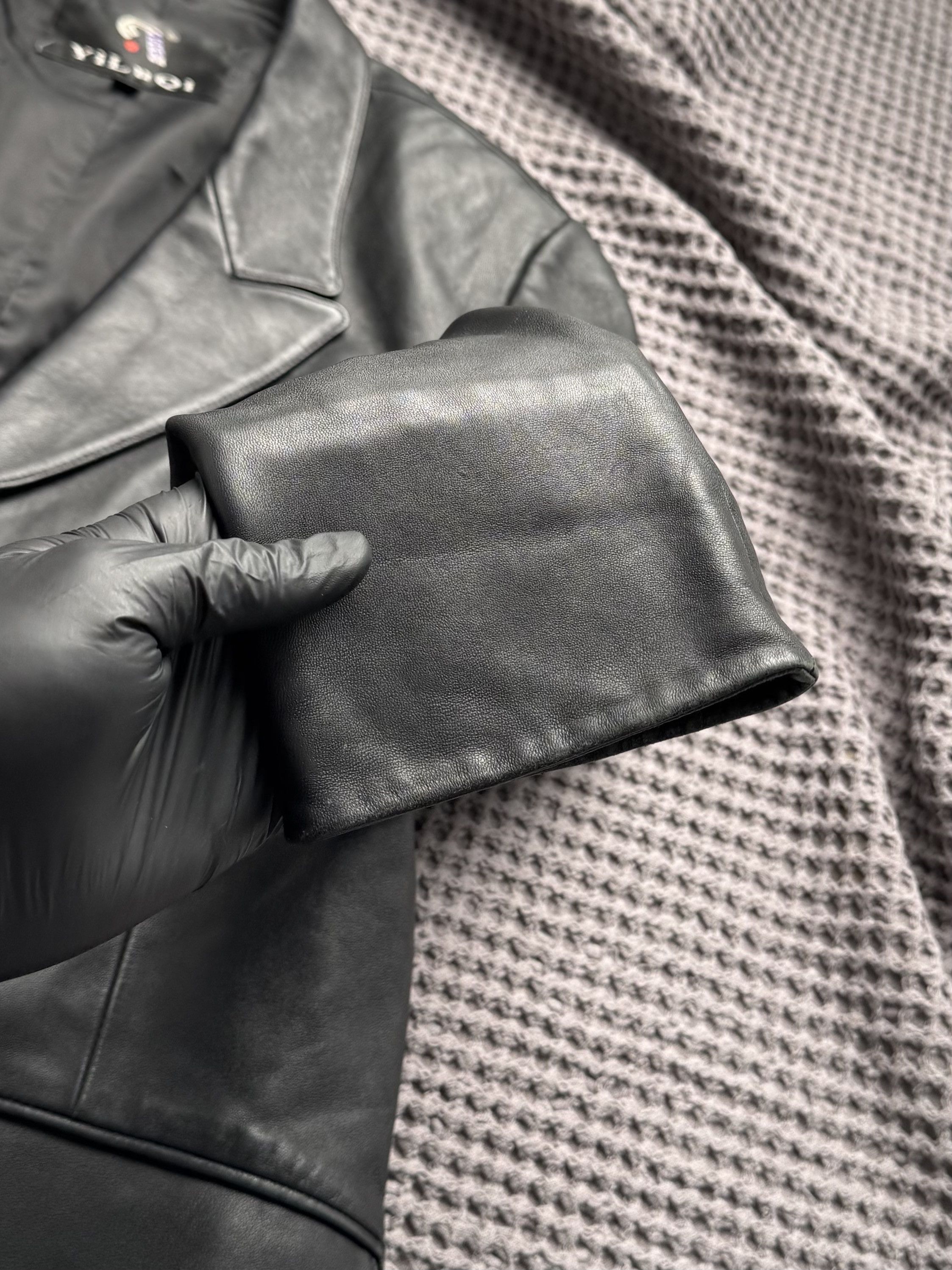 Vintage Vintage Leather Blazer Coat Tailored Button Front Jacket Size L / US 10 / IT 46 - 7 Thumbnail