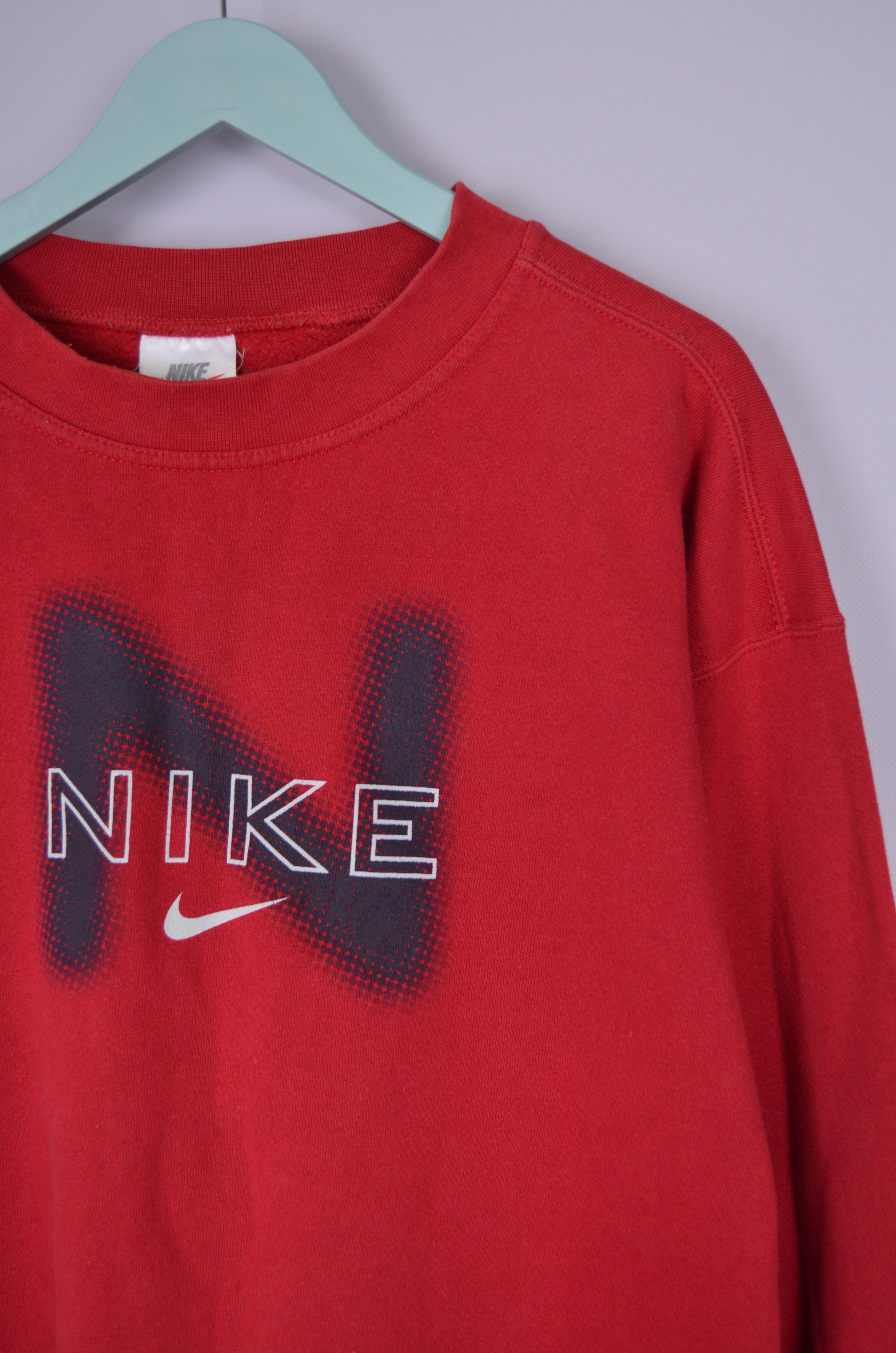 Designer × Nike × Vintage Nike Big Logo Sweatshirt Red Size L Vintage Made in USA 90s Size US L / EU 52-54 / 3 - 4 Thumbnail