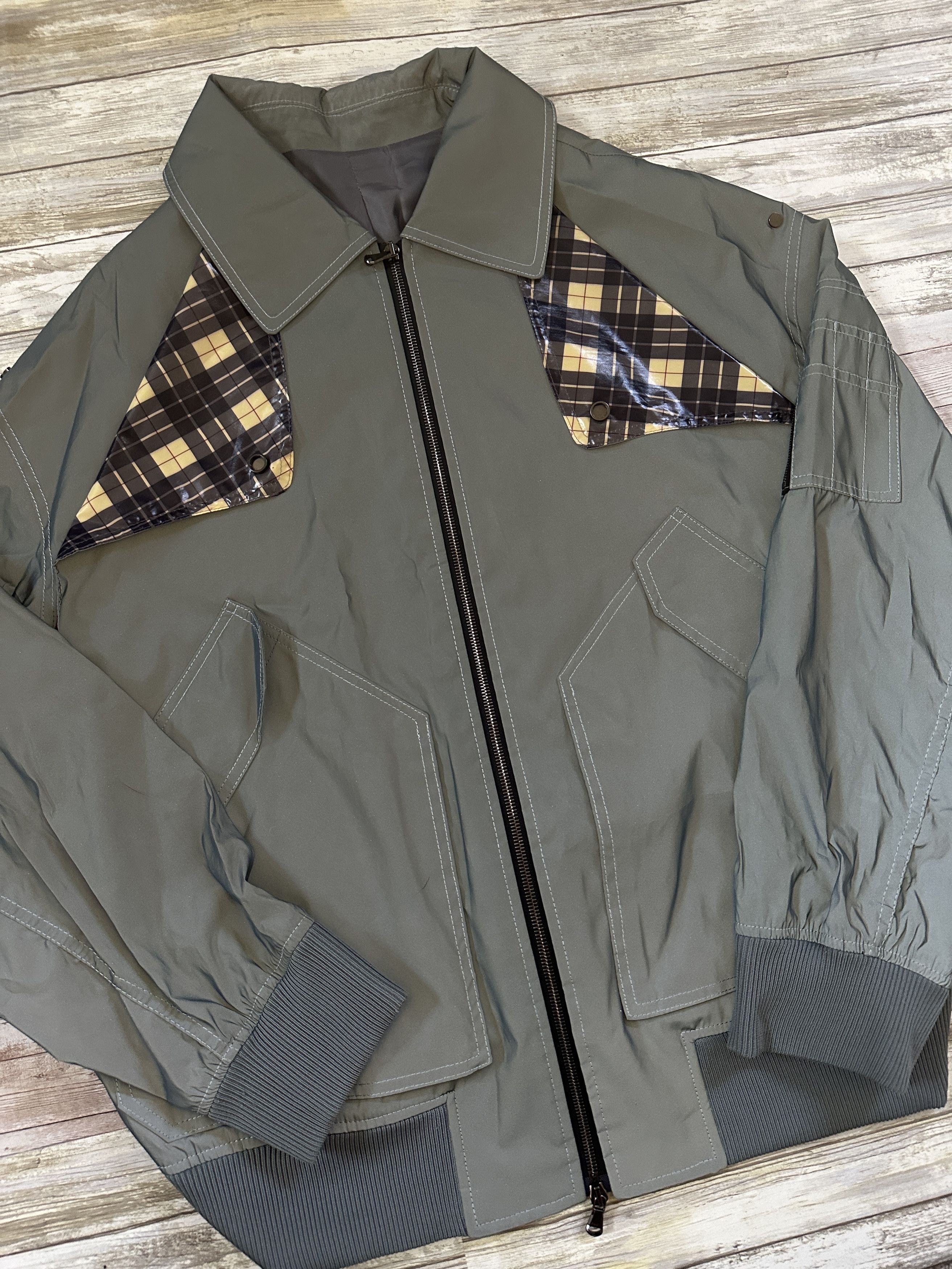 Wooyoungmi Contrast Plaid Bomber Jacket Size US M / EU 48-50 / 2 - 4 Thumbnail
