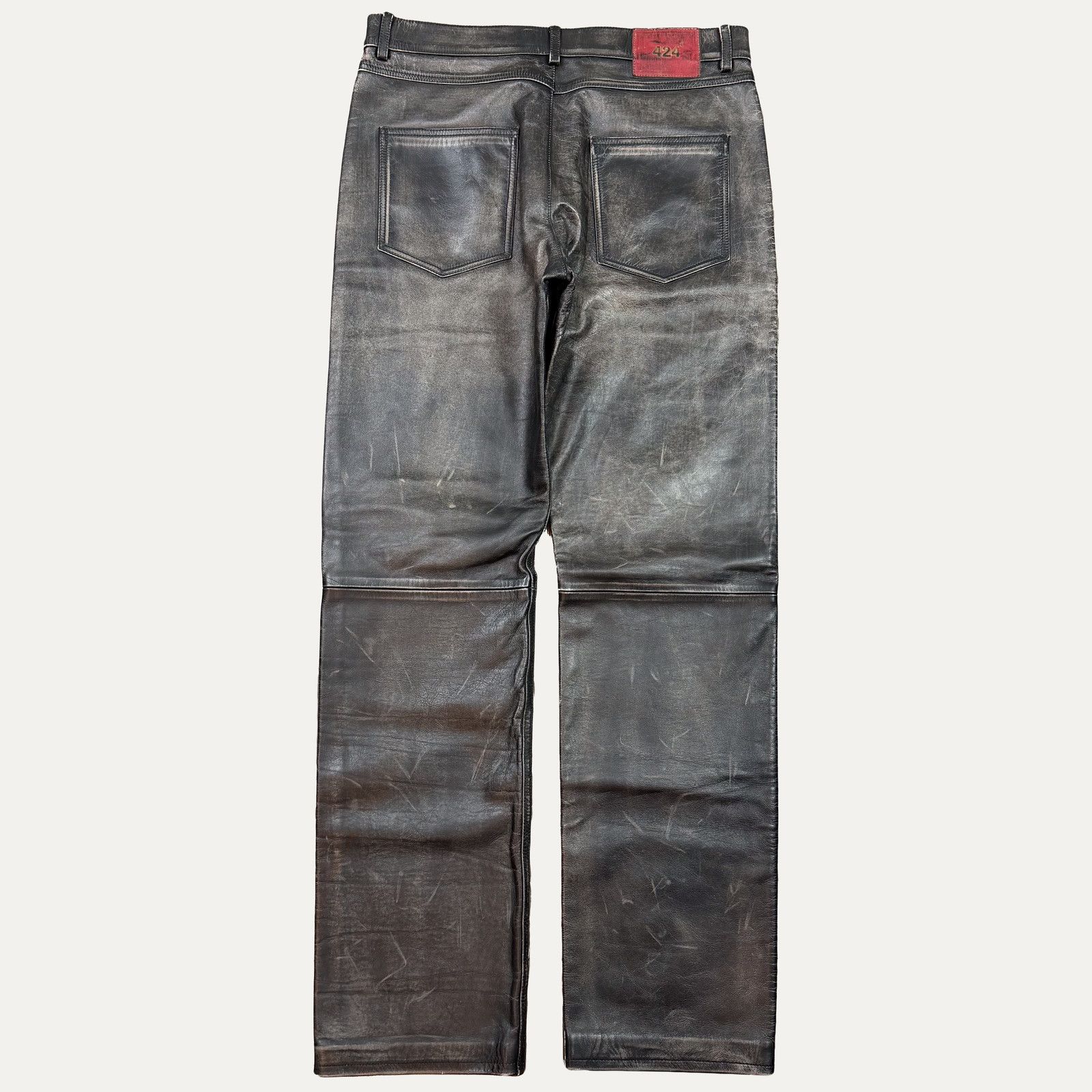 424 424 Leather Five-Pocket Pants Size US 34 / EU 50 - 2 Thumbnail
