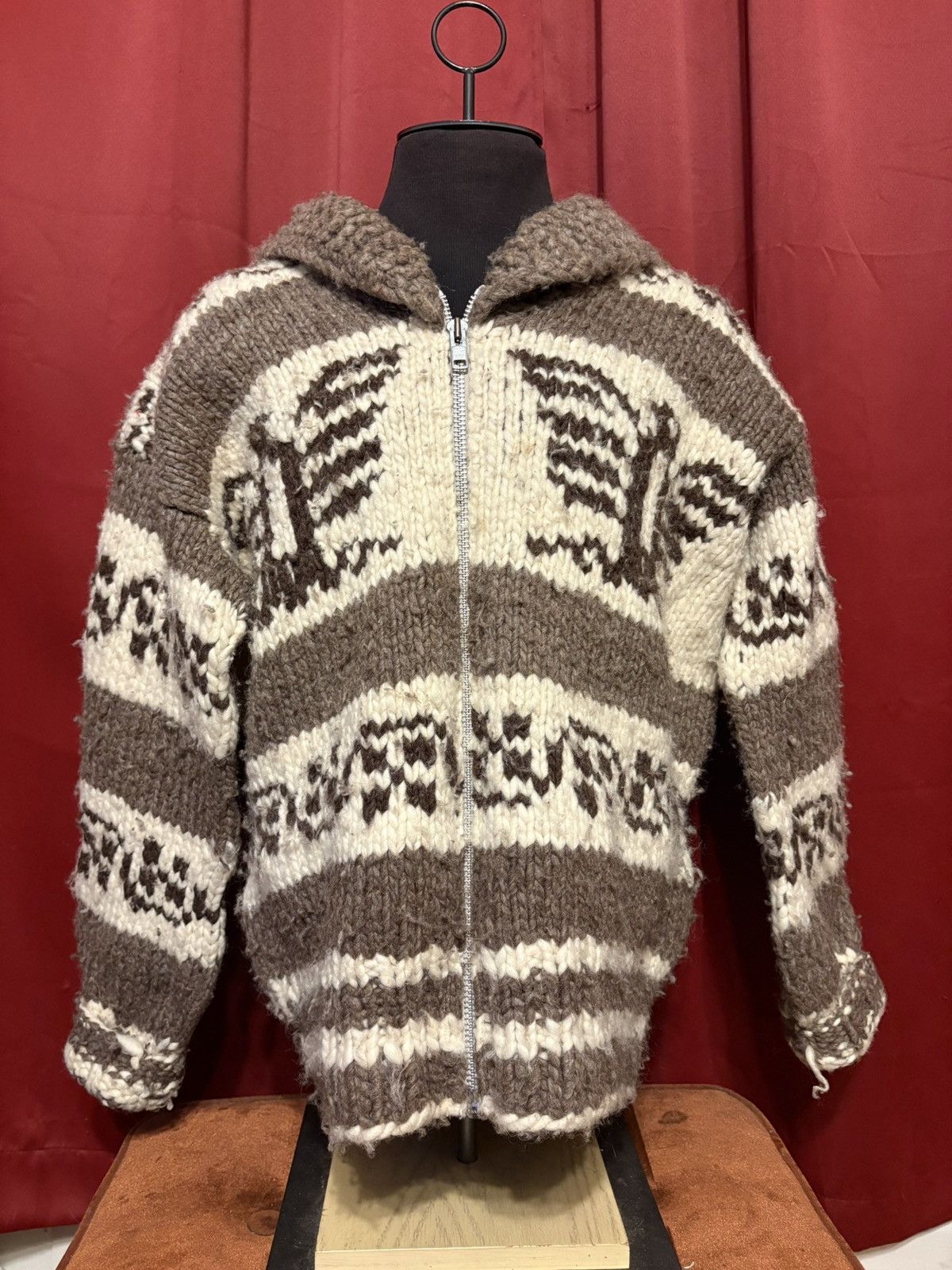 Vintage Vintage Thunderbird Cowichan Sweater Jacket 80’s Wool Size US XXL / EU 58 / 5 - 1 Thumbnail