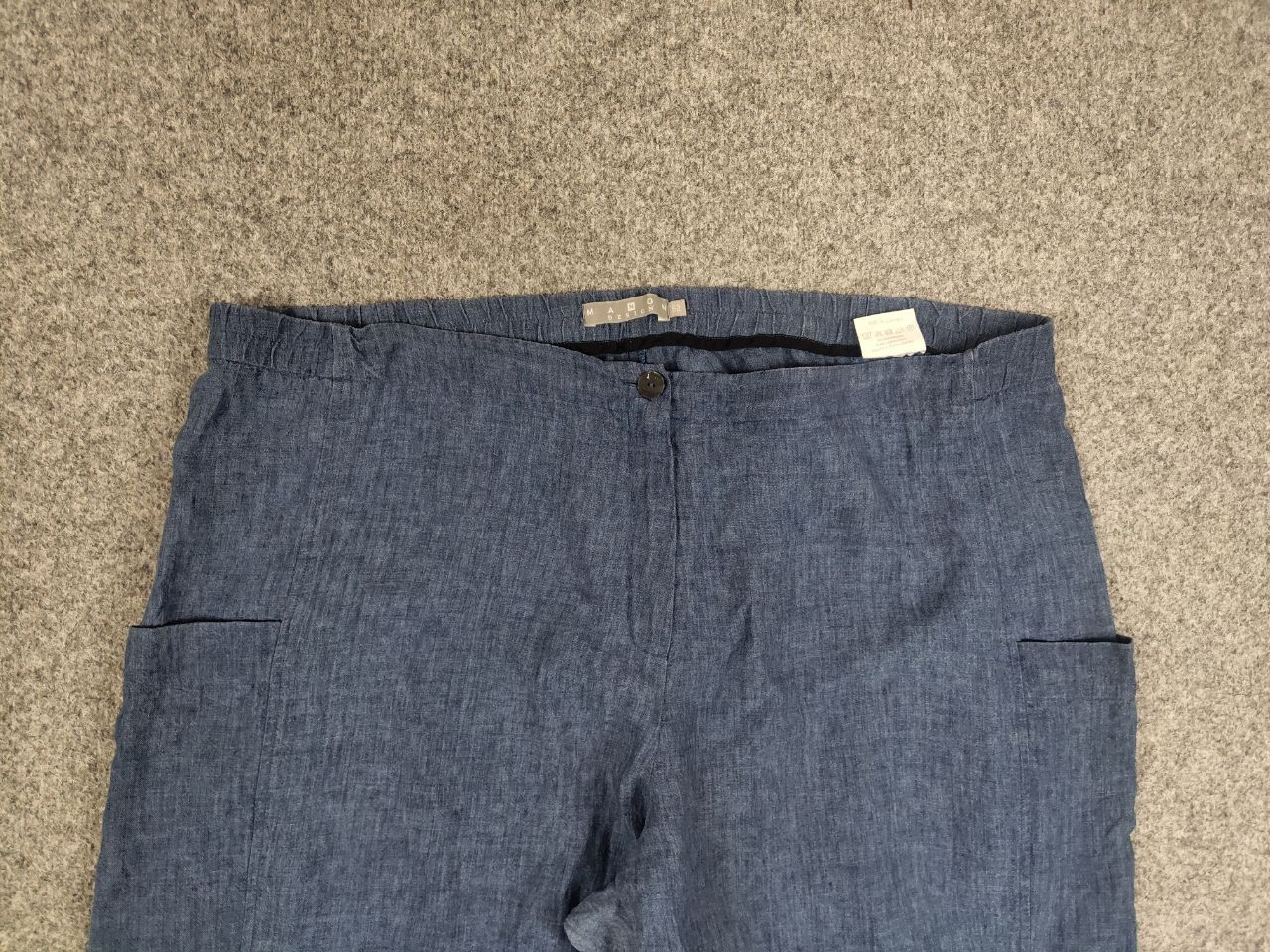 Other Manon Design Blue Light Linen Wide leg Trouser Pocket Pants Size 38" / US 16 / IT 52 - 3 Thumbnail