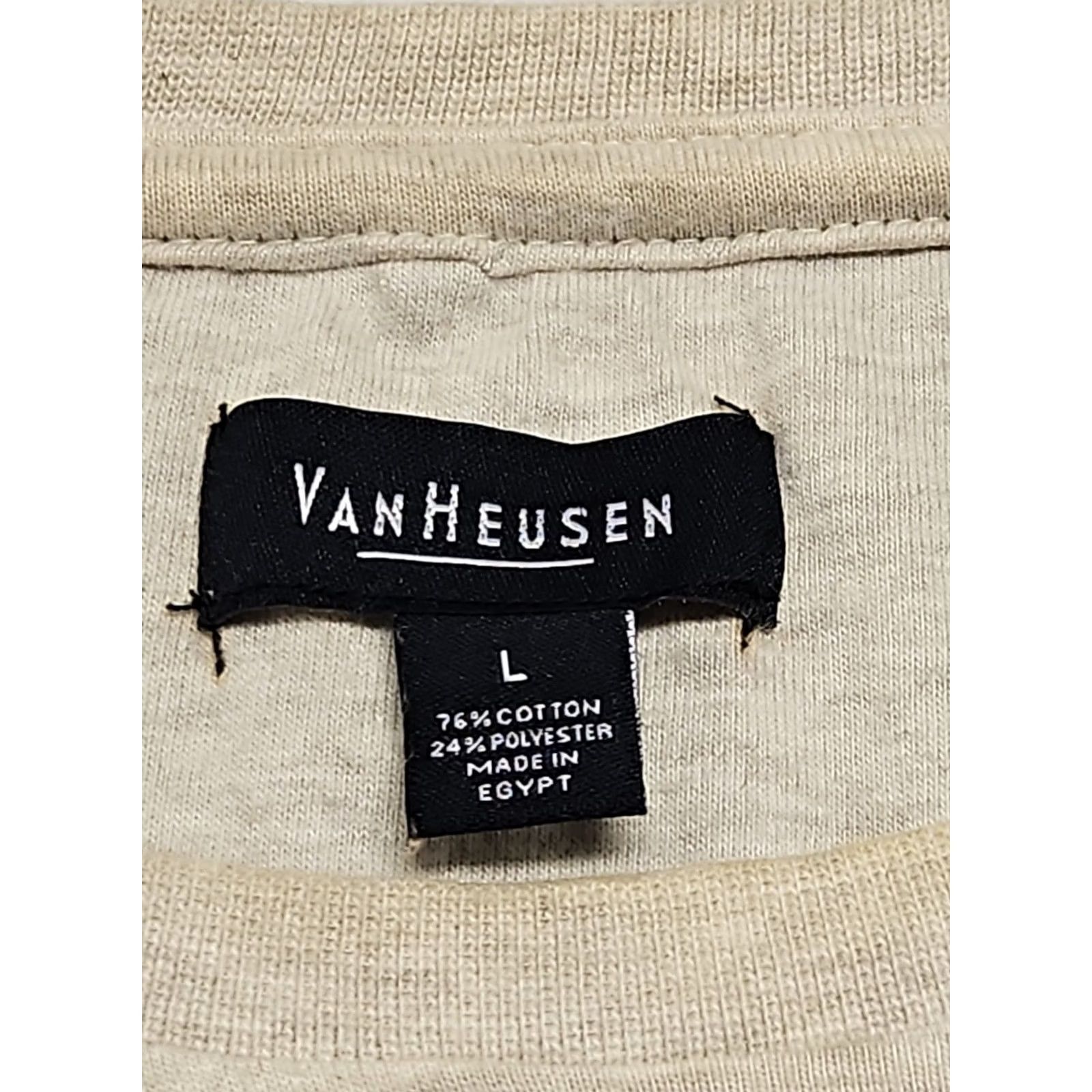 Van Heusen Van Heusen Mens Sweater Knit Ribbed Long Sleeve Beige Tan Cotton Blend L Pullover Crew Neck Shirt Size US L / EU 52-54 / 3 - 4 Thumbnail