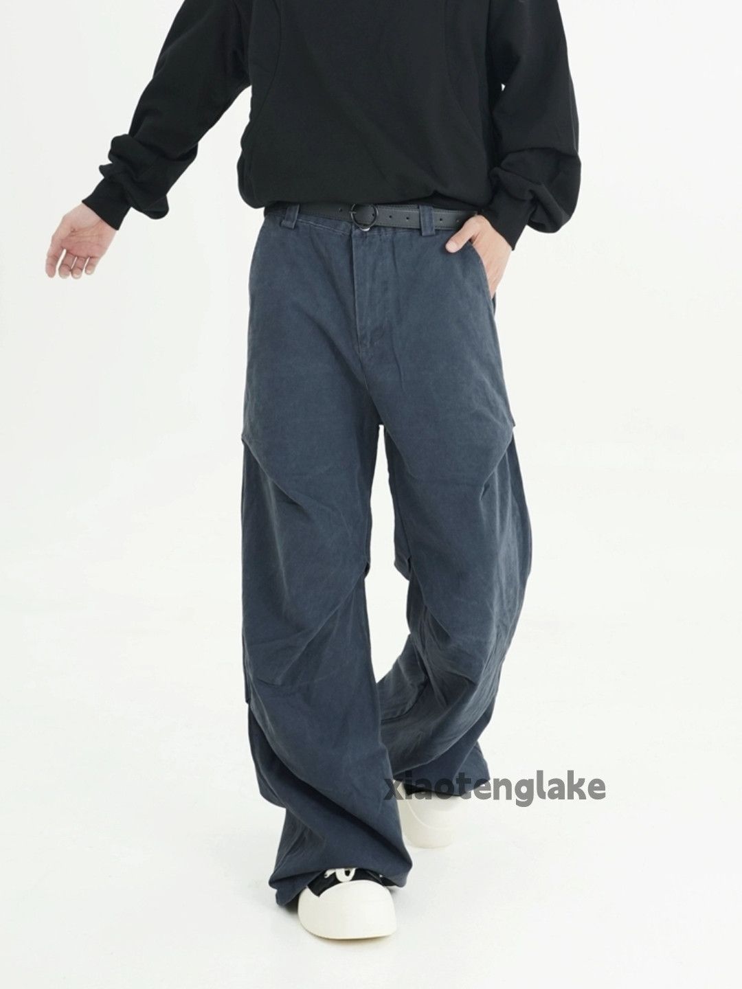 Designer × Japanese Brand × Vintage washed faded work pleated loose flared yuppie pants Size US 28 / EU 44 - 3 Thumbnail