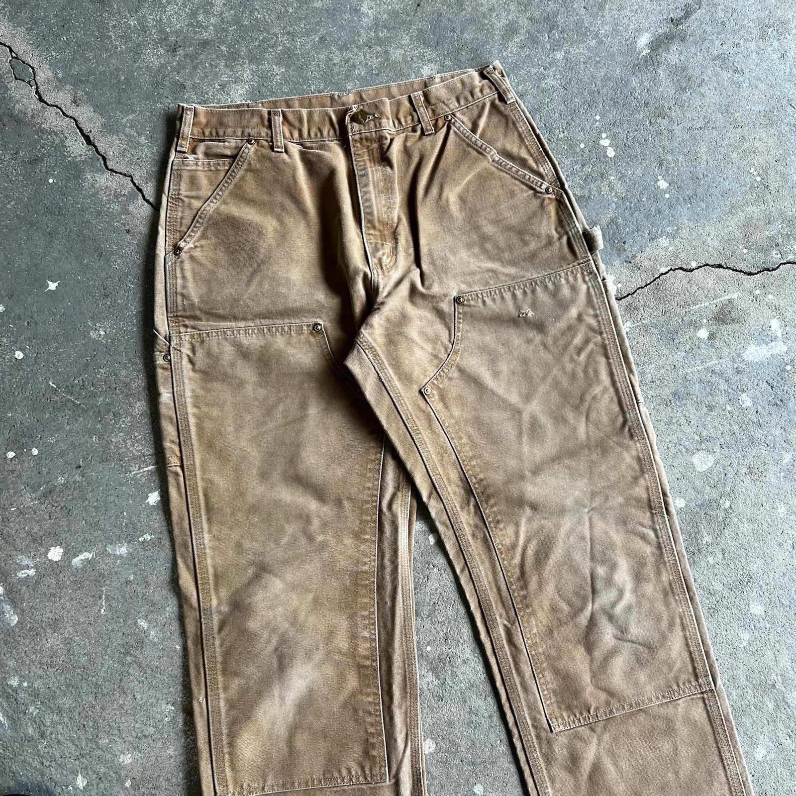 Carhartt × Vintage Carhartt brown double knee work wear carpenter pants Size US 31 - 2 Thumbnail