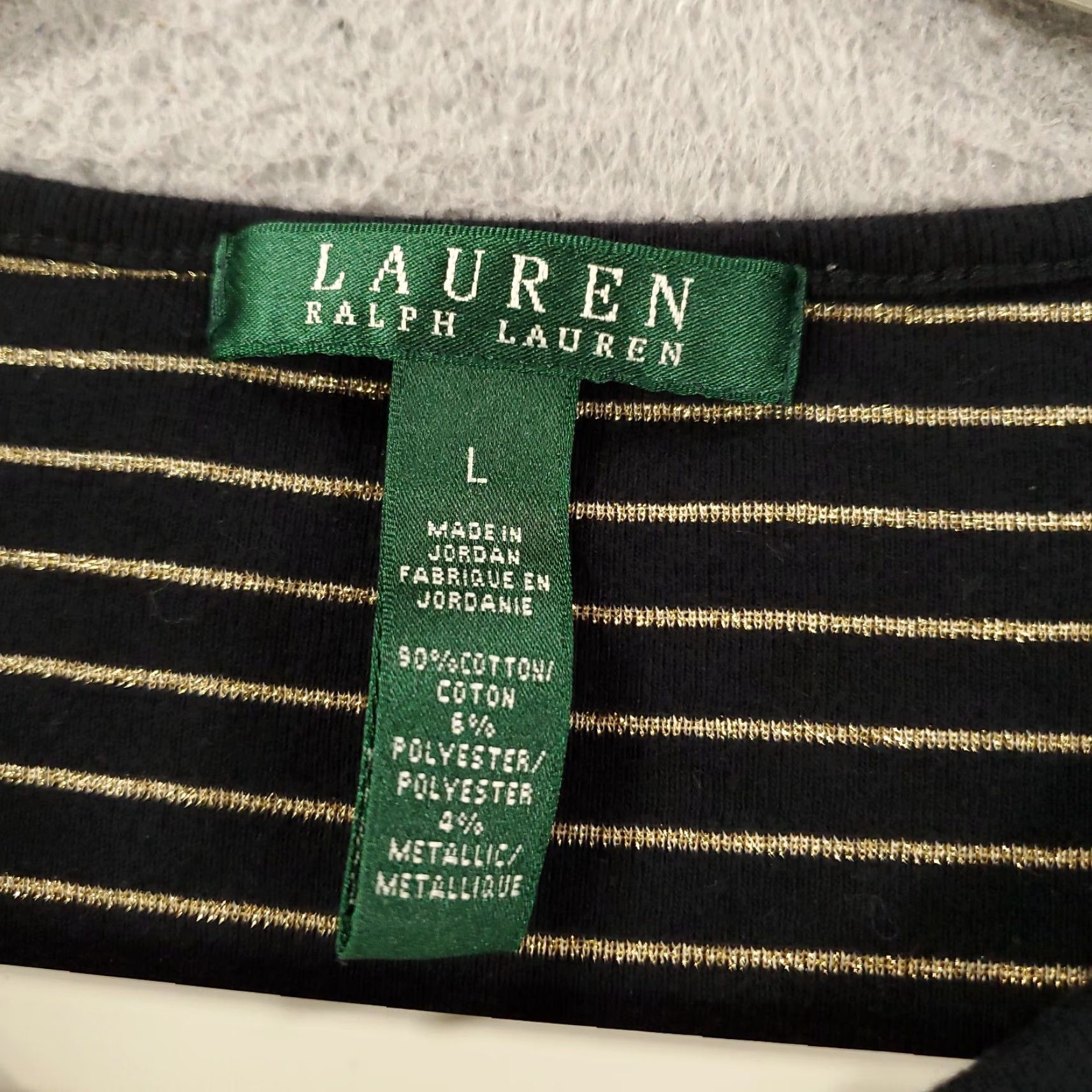 Ralph Lauren Ralph Lauren Sweater Top Women Large Shimmer Black Gold Buttons LRL Shirt Size L / US 10 / IT 46 - 6 Thumbnail