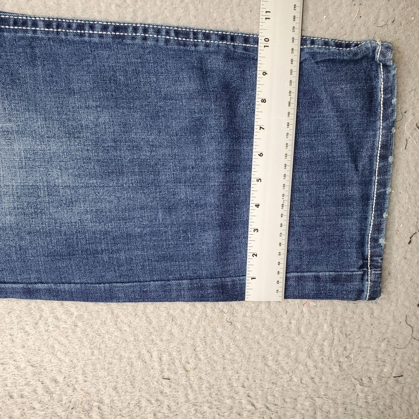 Denime Axel Slim Bootcut Jeans Men Size 40 Blue Denim Stretch Medium Wash White Stitch Size US 40 / EU 56 - 5 Thumbnail