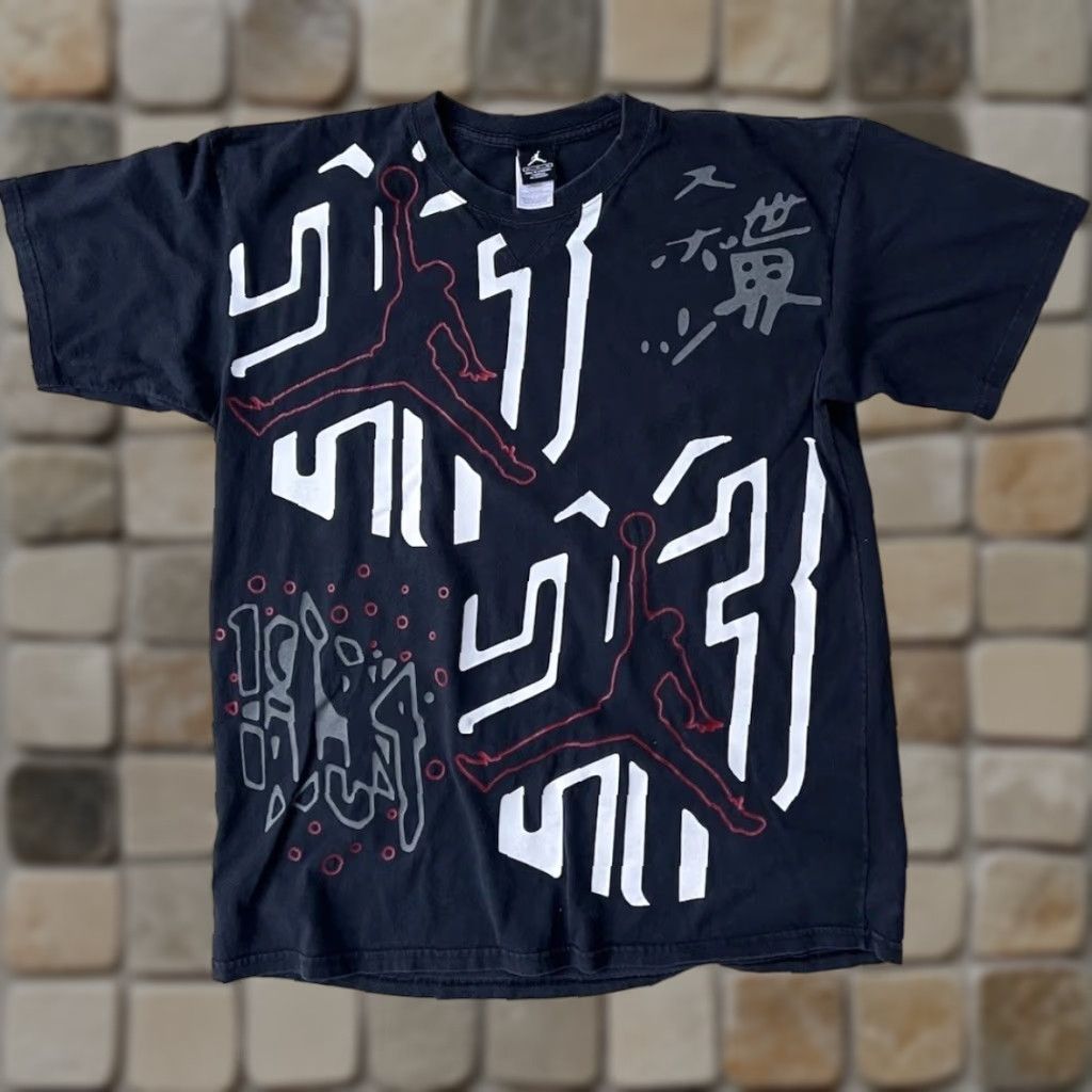 VINTAGE Nike Jordan Shirt XL 90s Y2K Black 23 Jumpman Graphic Mens T-Shirt