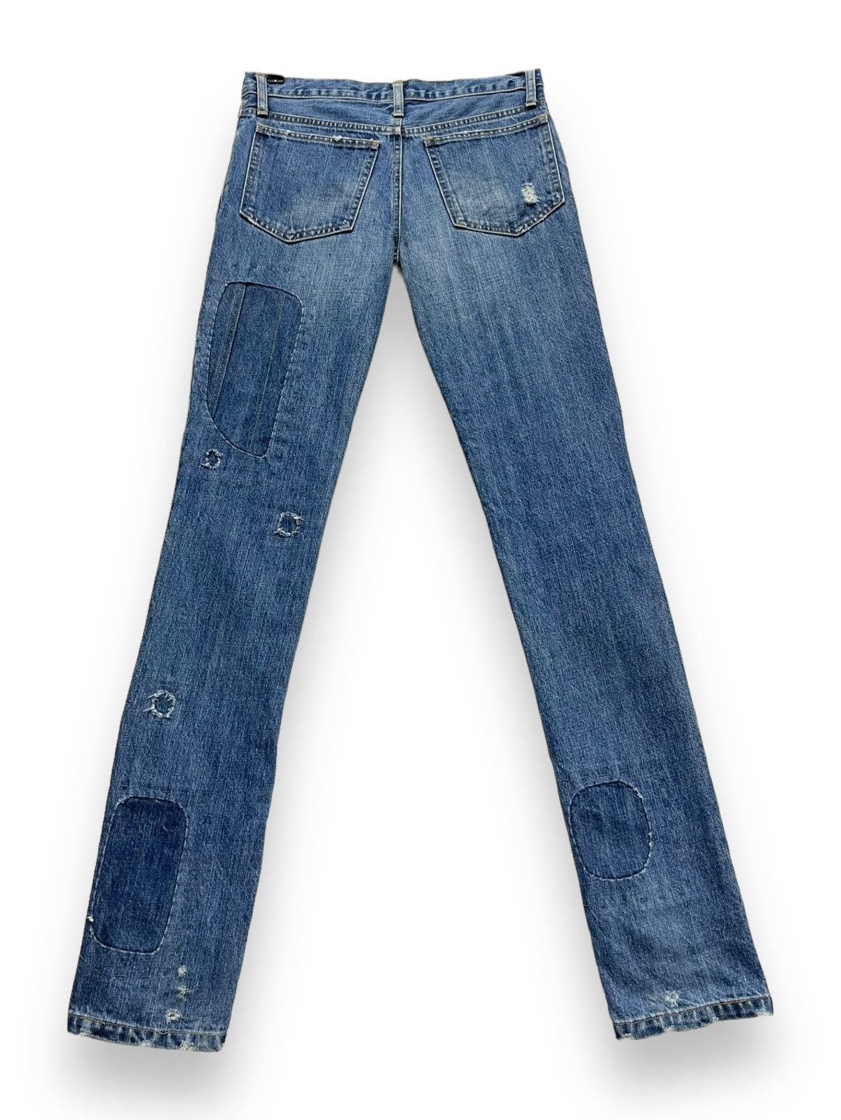 Issey Miyake 🔥Vintage TSUMORI CHISATO Patchwork Denim Super Skinny Jeans Size 27" / US 4 / IT 40 - 2 Thumbnail