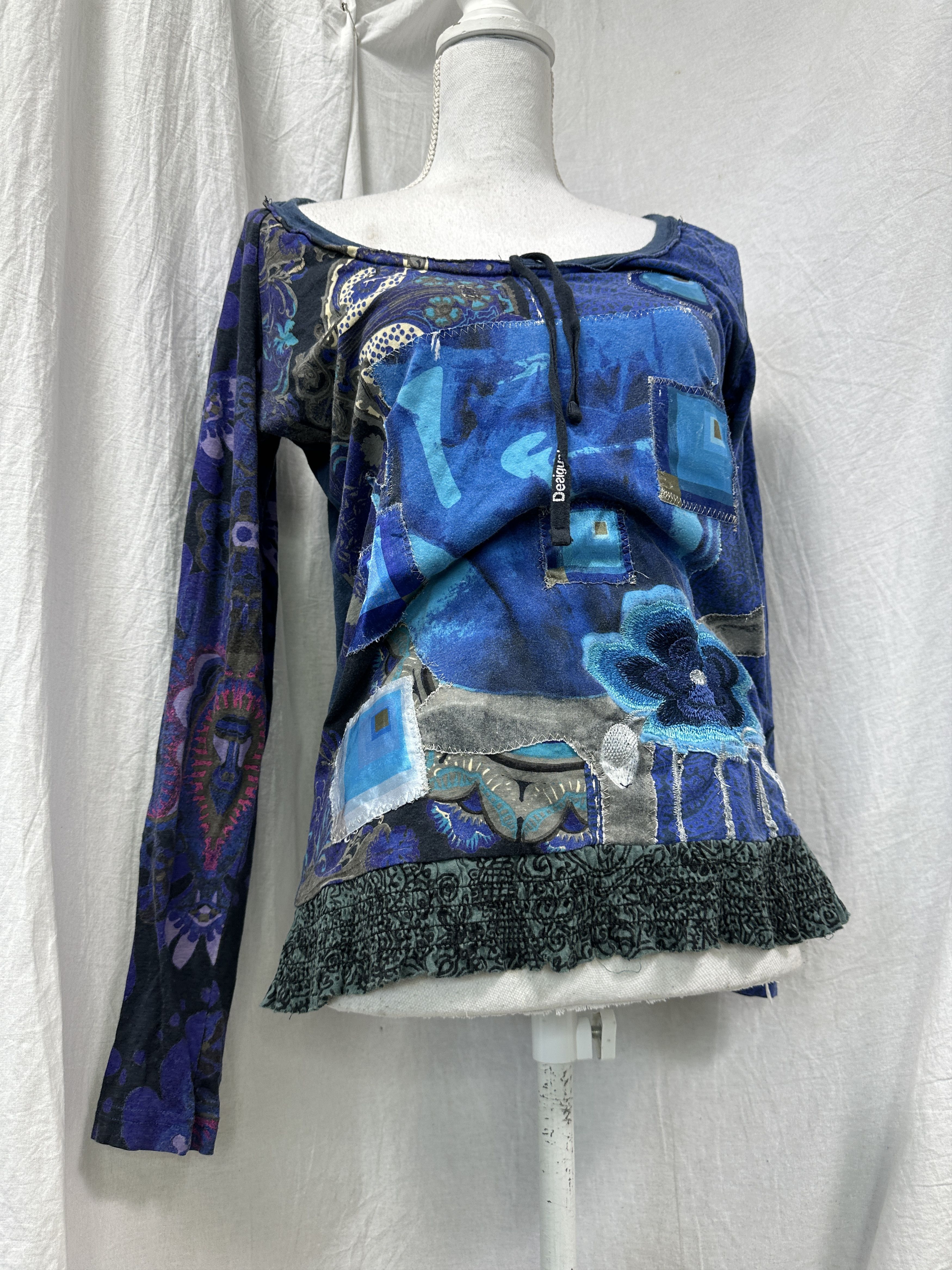Desigual Vintage Preppy Old Money Printed Desigual Top Y2K Size XL / US 12-14 / IT 48-50 - 1 Thumbnail