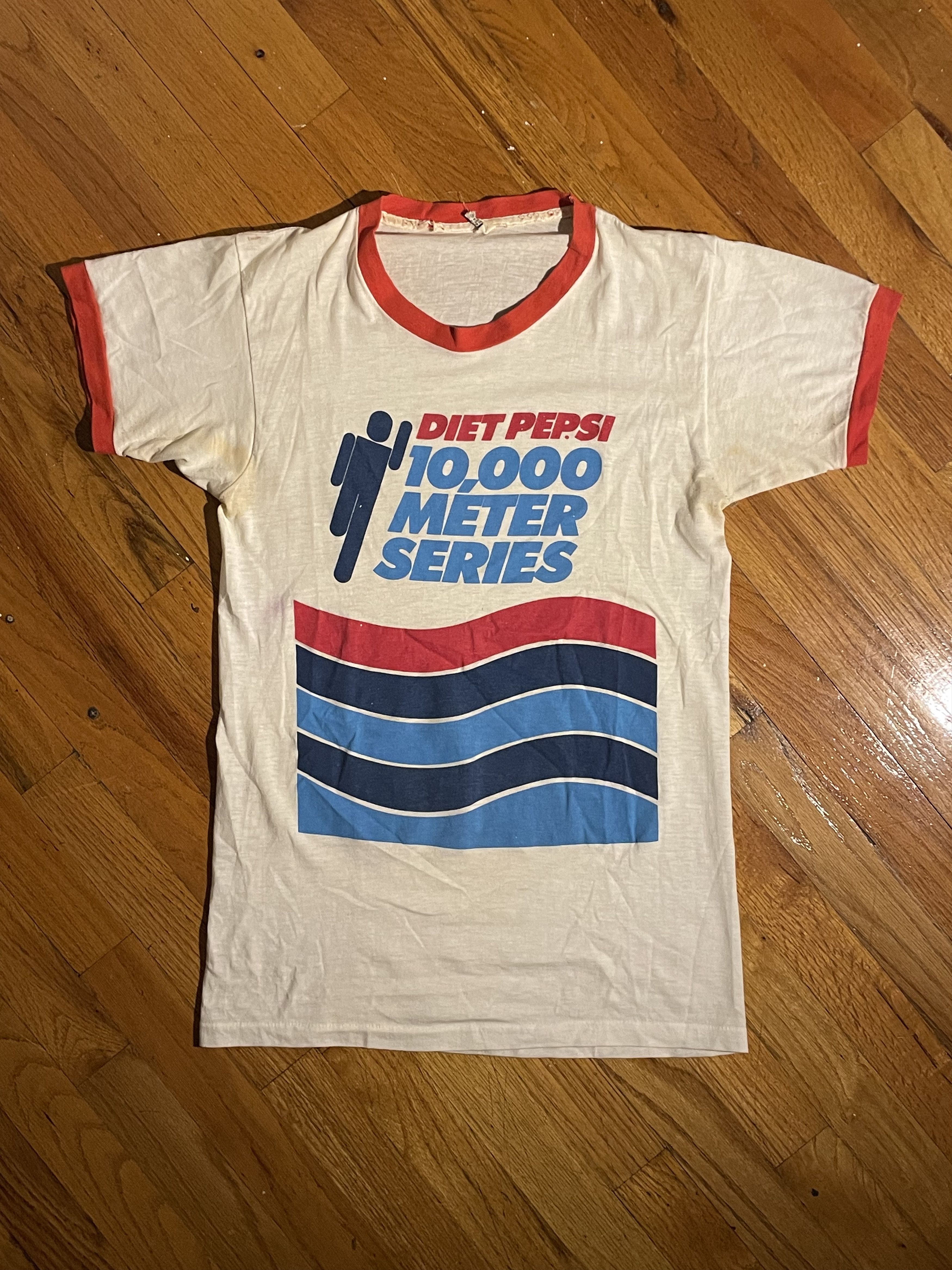 Vintage Diet Pepsi 10000 Meter Series Ringer Tee Size US S / EU 44-46 / 1 - 1 Thumbnail