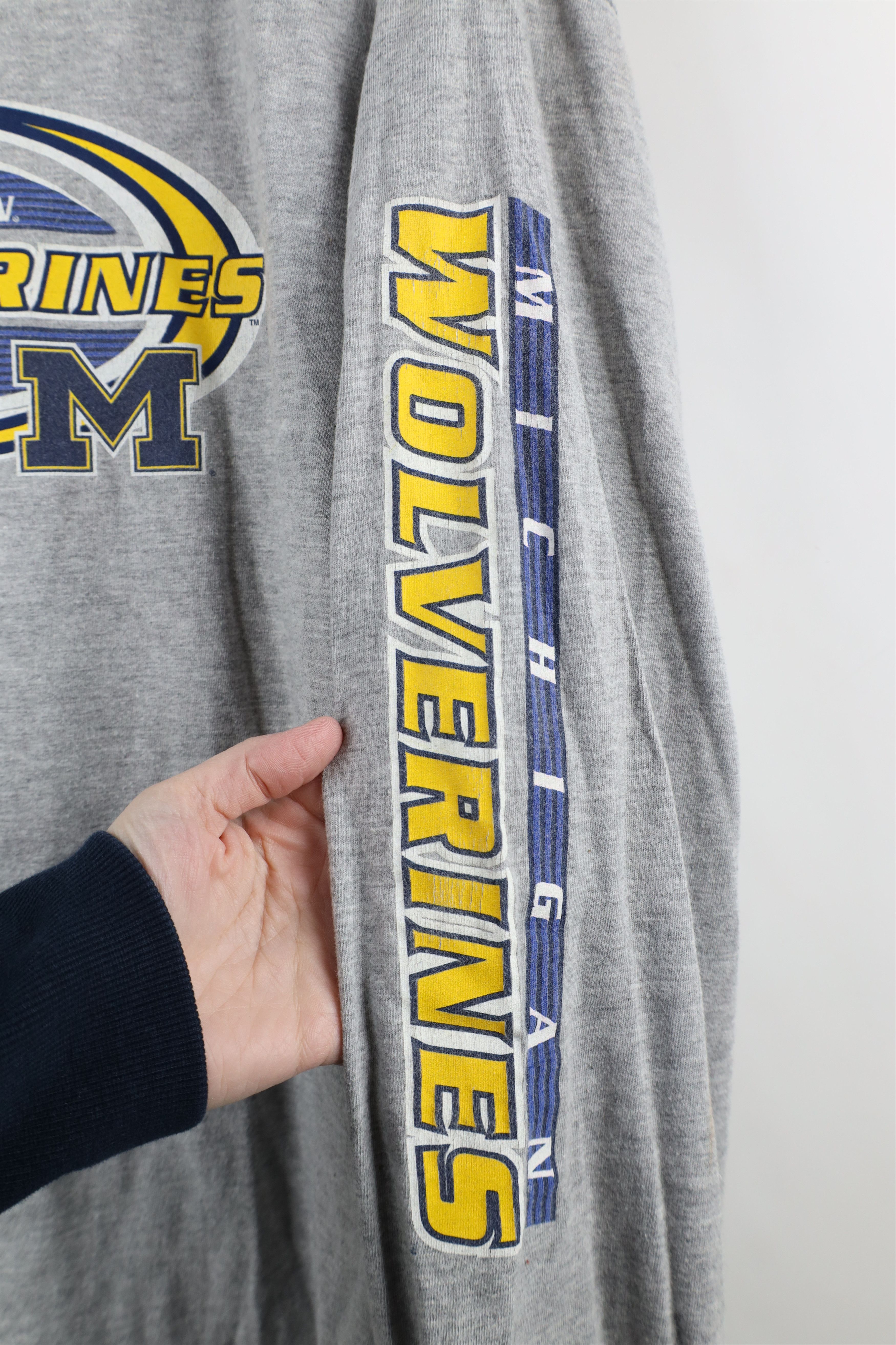 Starter × Vintage Vintage 90s Starter University Michigan Long Sleeve T-Shirt Size US XL / EU 56 / 4 - 6 Thumbnail