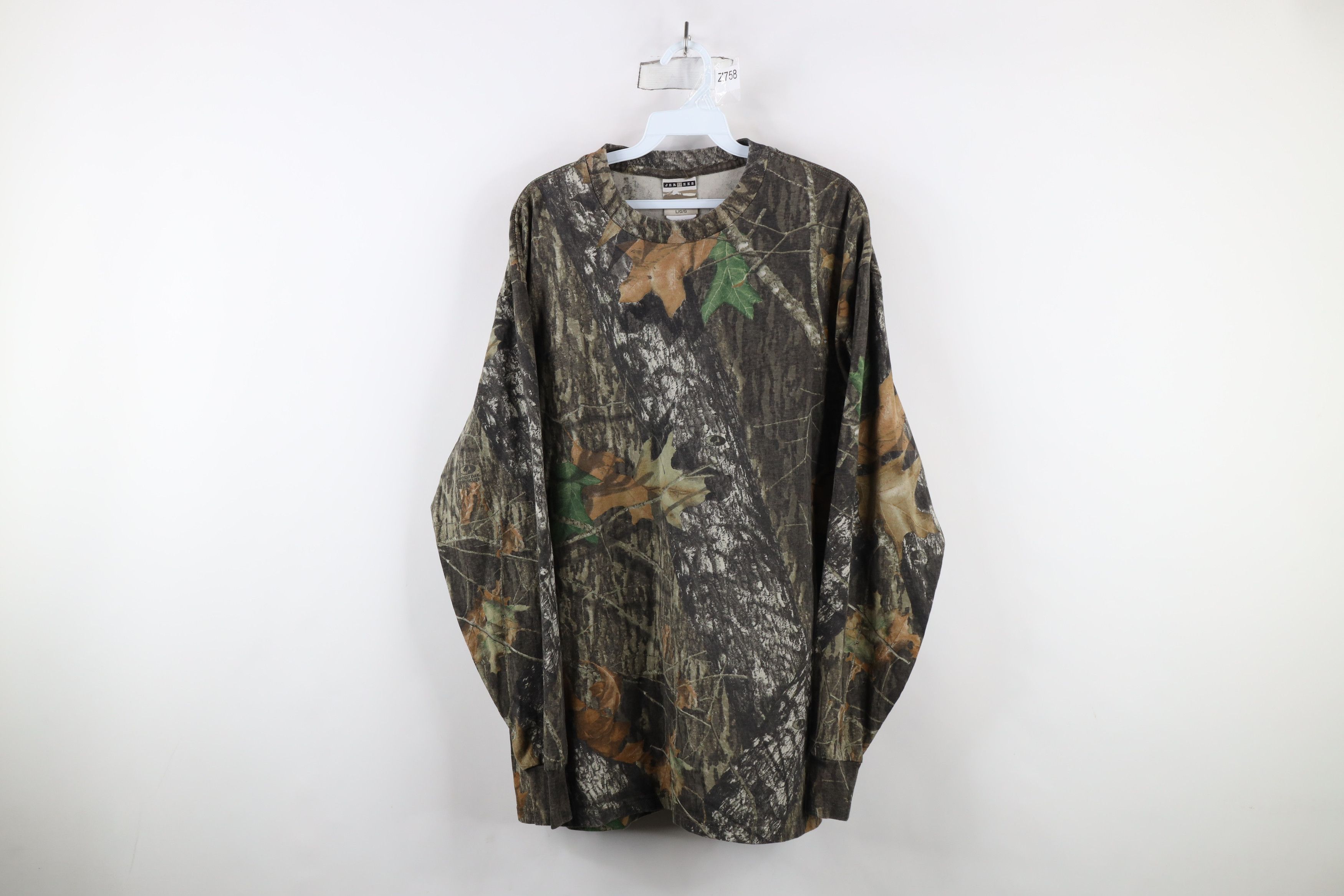 Vintage Vintage 90s Jerzees Camouflage Long Sleeve T-Shirt Cotton Size US L / EU 52-54 / 3 - 1 Thumbnail